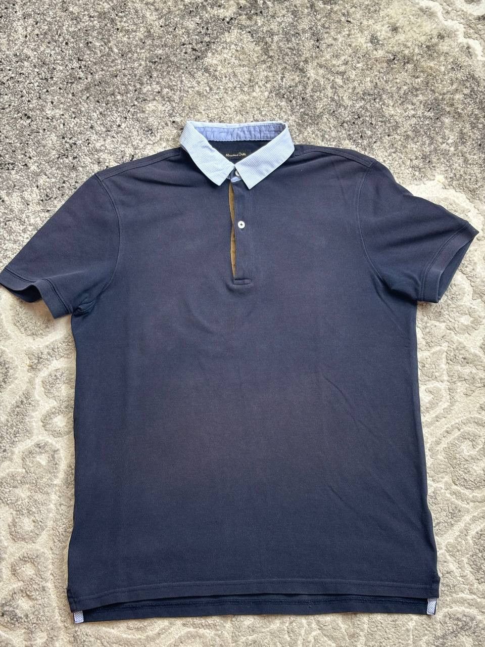 Massimo Dutti Massimo Dutti Contrast Collar Pique Polo - Navy - Size M Size US M / EU 48-50 / 2 - 6 Thumbnail