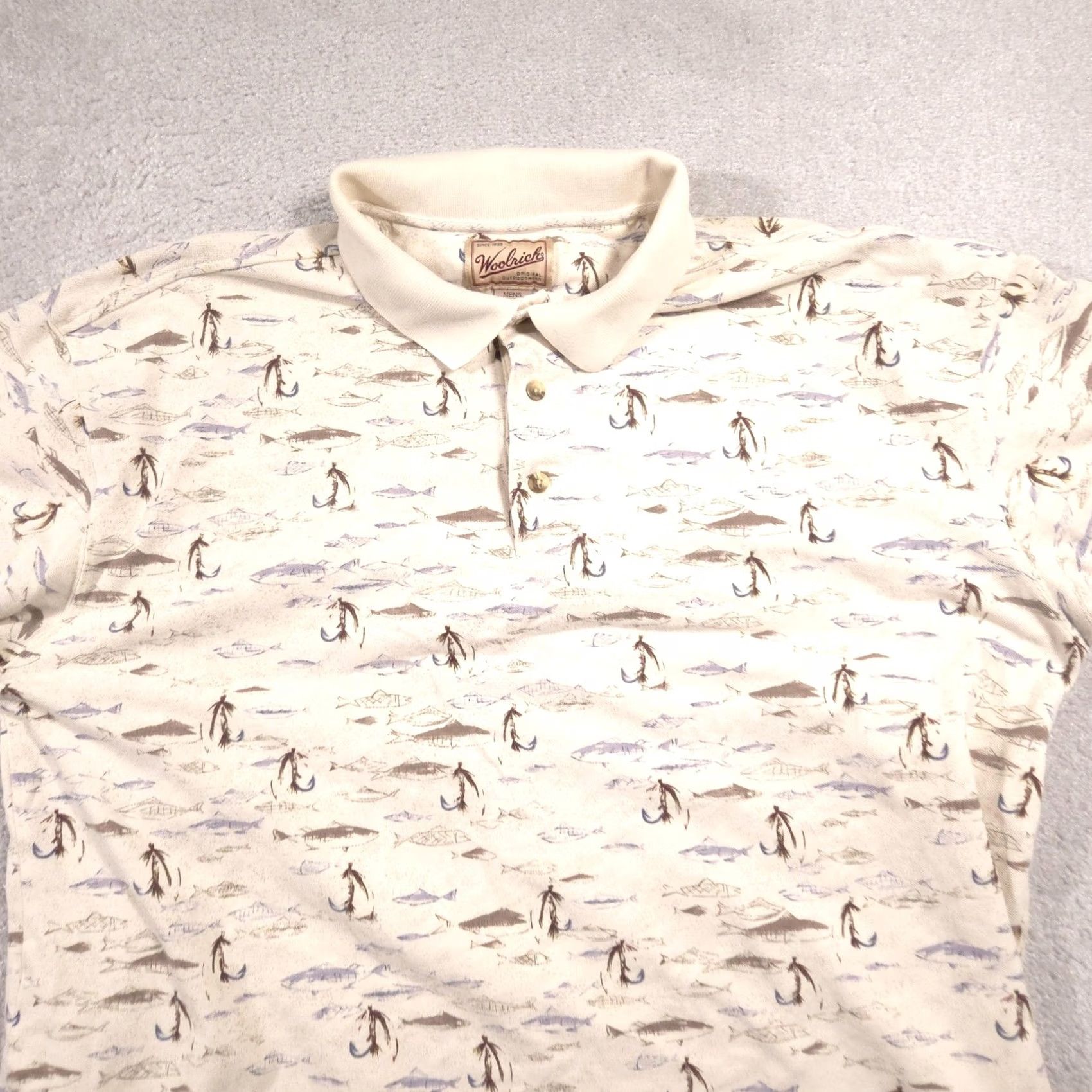 Vintage VINTAGE Woolrich Polo Shirt Mens XL White Fishing Graphic Print 90s Shirt Size US XL / EU 56 / 4 - 3 Thumbnail