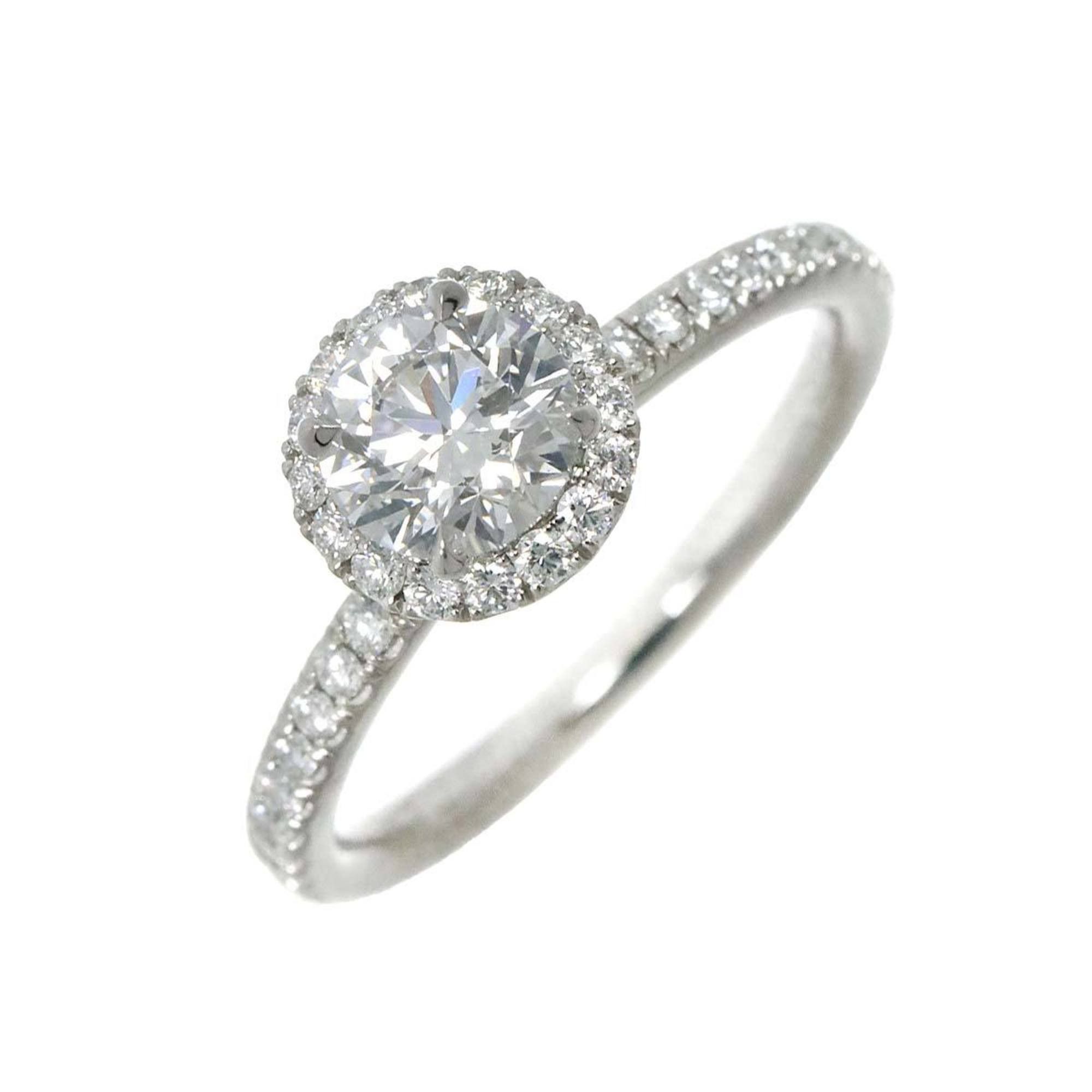 image of Harry Winston Round Micro Pave Diamond 0.58Ct D Vs1 3Ex Ring Pt Platinum Hw, Women's