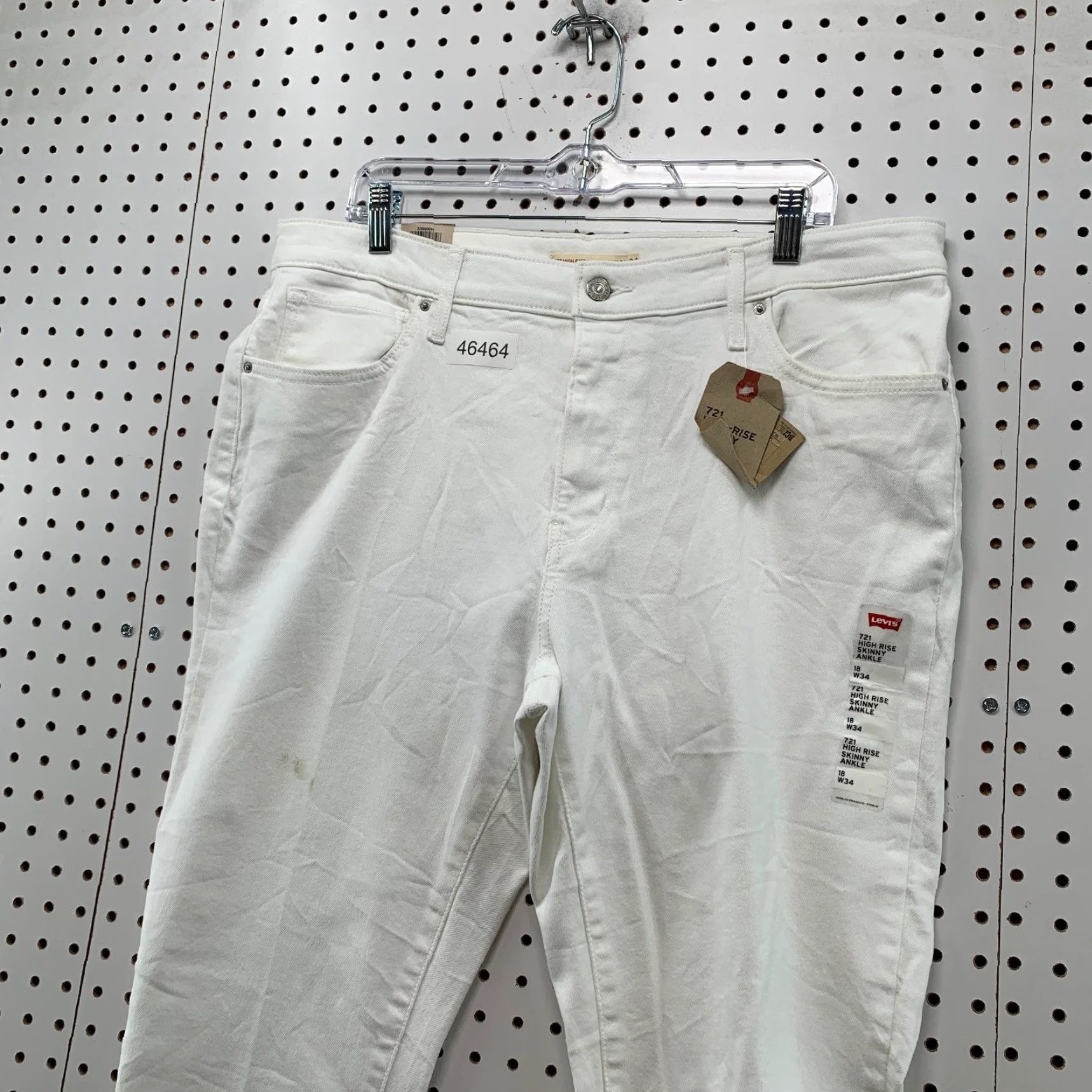 Levi's VINTAGE Levis 721 High Rise Skinny Anke Pants Womens 18 W34 White Slim NWT Size 24" / US 00 / IT 34 - 3 Thumbnail
