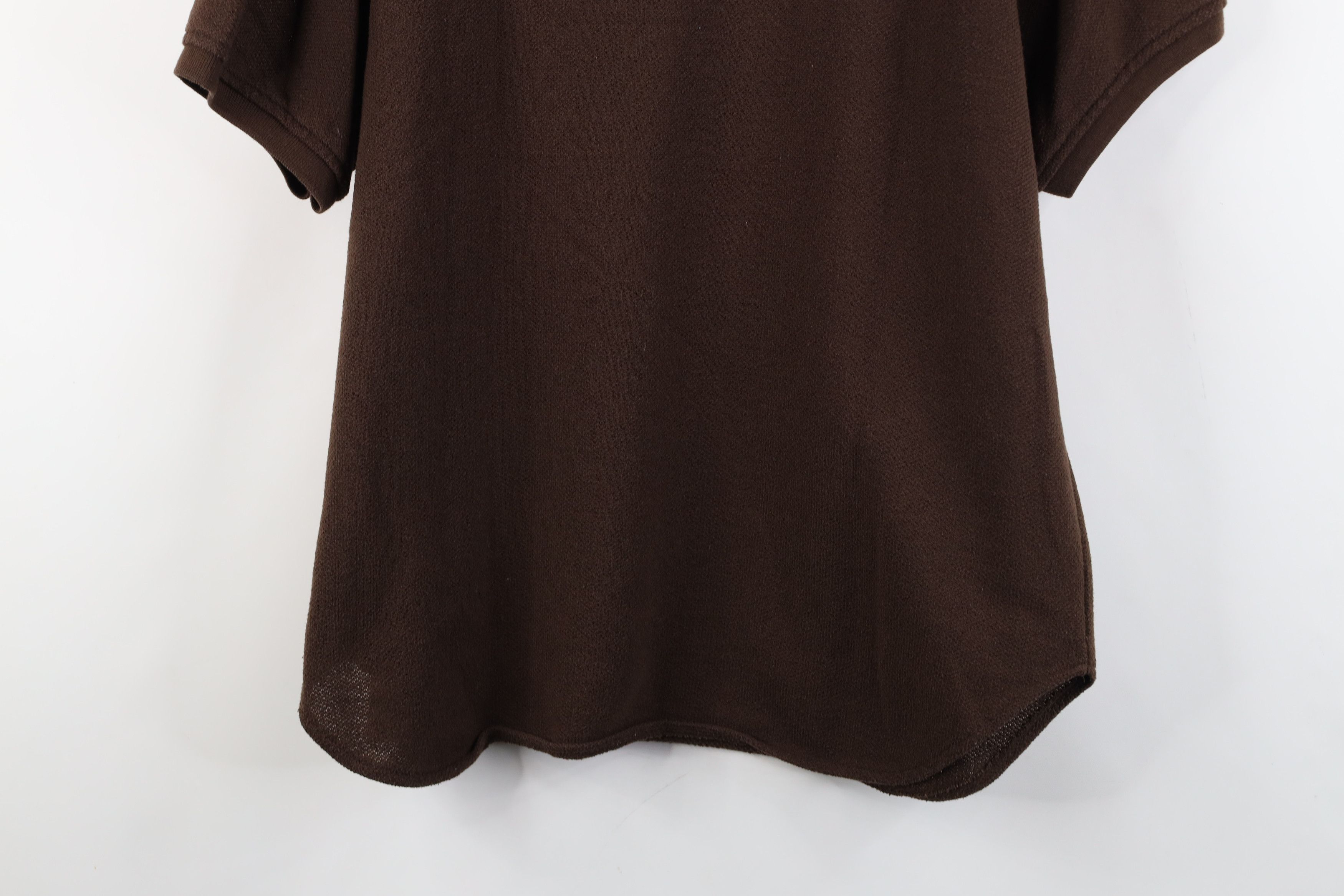 Express Vintage 90s Express Blank Baggy Fit Thermal Knit Polo Brown Size S / US 4 / IT 40 - 12 Thumbnail