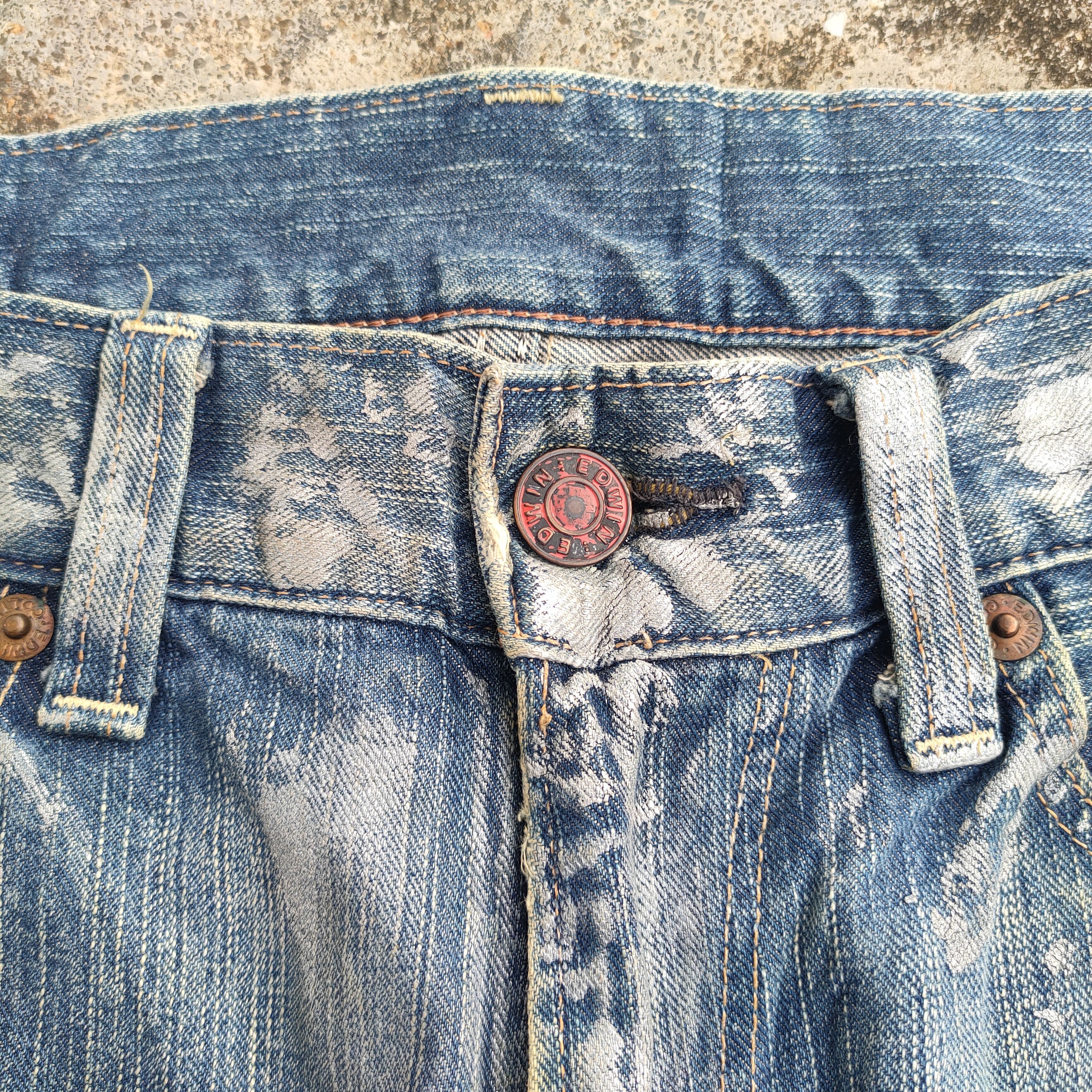 Edwin FLARE VINTAGE EDWIN BOOTCUT RIPPED DENIM JEANS PANTS Size US 35 - 6 Thumbnail