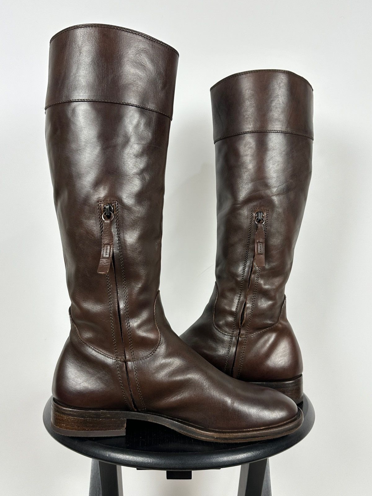 Brunello Cucinelli Brunello Cucinelli Brown Leather Riding Boots Size US 10 / IT 40 - 5 Thumbnail