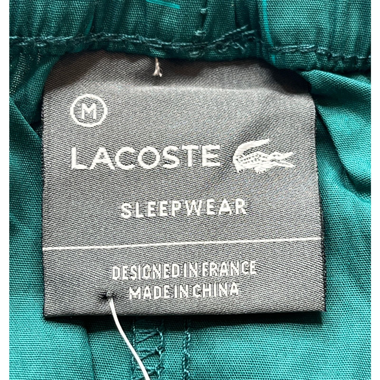 Lacoste 11-80 LACOSTE Men's Sleepwear Pants 100% Cotton Teal Medium Size US 32 / EU 48 - 5 Thumbnail
