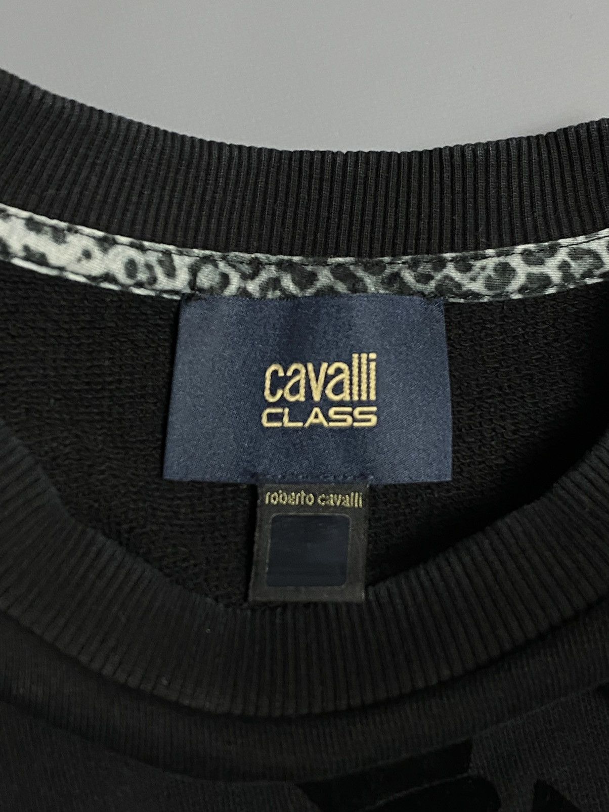 Cavalli Class Cavalli Class Mens Black Velvet Logo Lion Sweatshirt Size S Size US S / EU 44-46 / 1 - 21 Thumbnail
