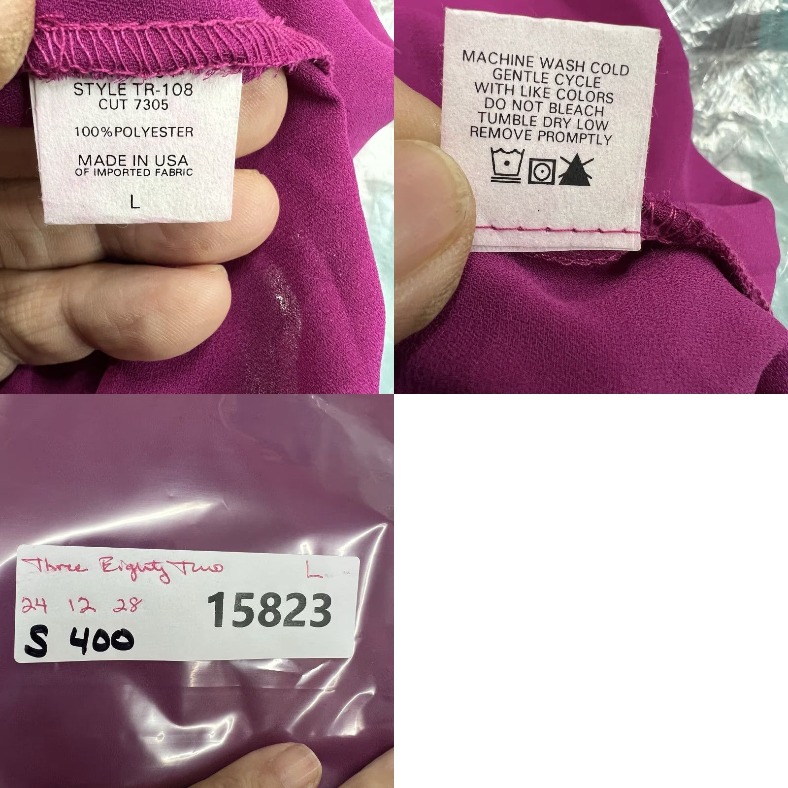 Vintage Three Eighty Two Top Women’s SZ L Purple Magenta NWT Size L / US 10 / IT 46 - 8 Thumbnail