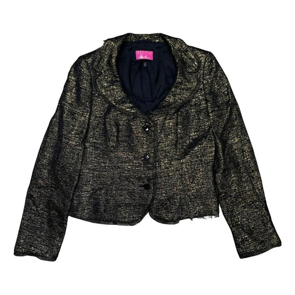 image of Escada Suit Jacket in Black/Gold, Women's (Size Medium)