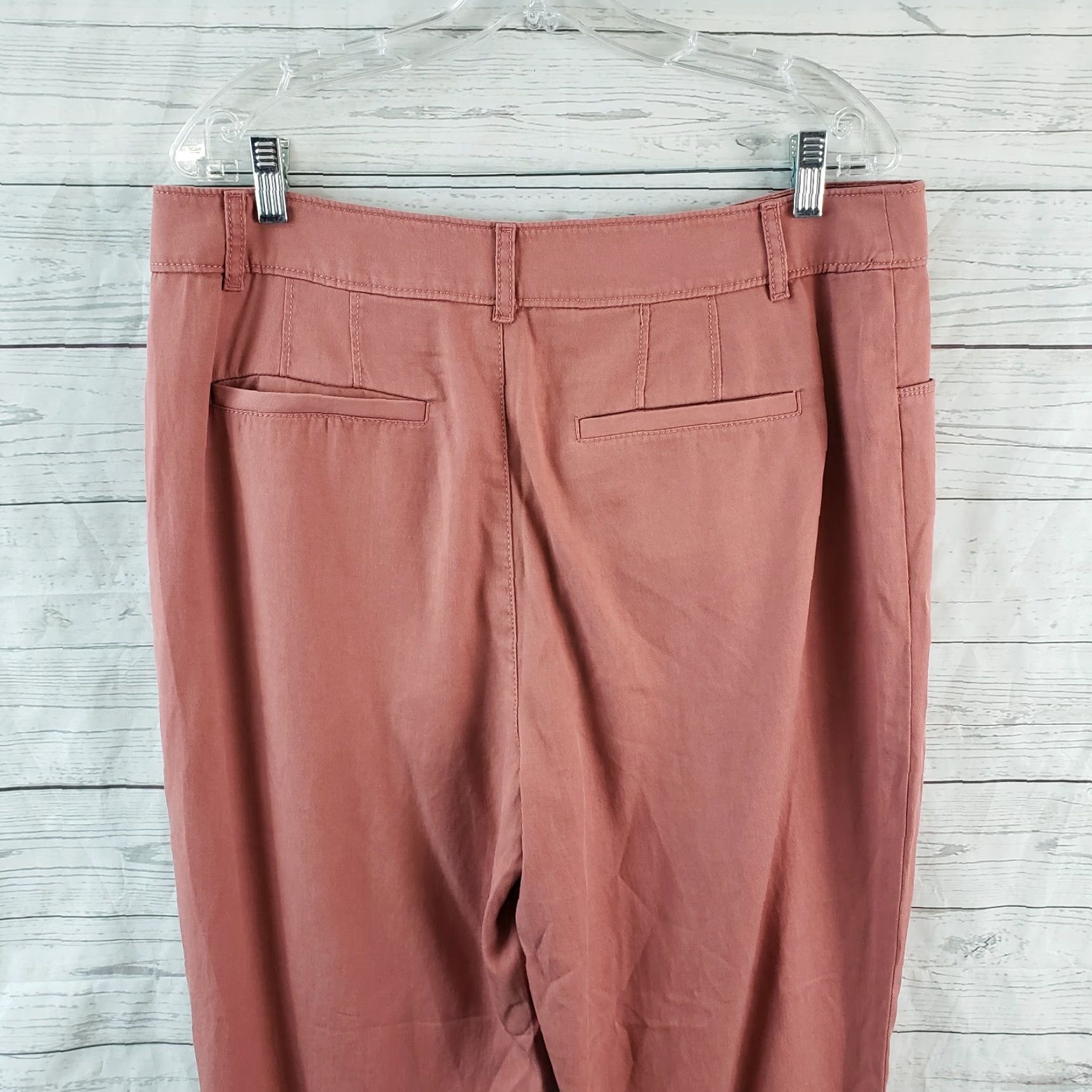 Ann Taylor Ann Taylor LOFT Womens Pants Sz 12 Red Cropped High Rise Lyocell Size 34" / US 12 / IT 48 - 4 Thumbnail