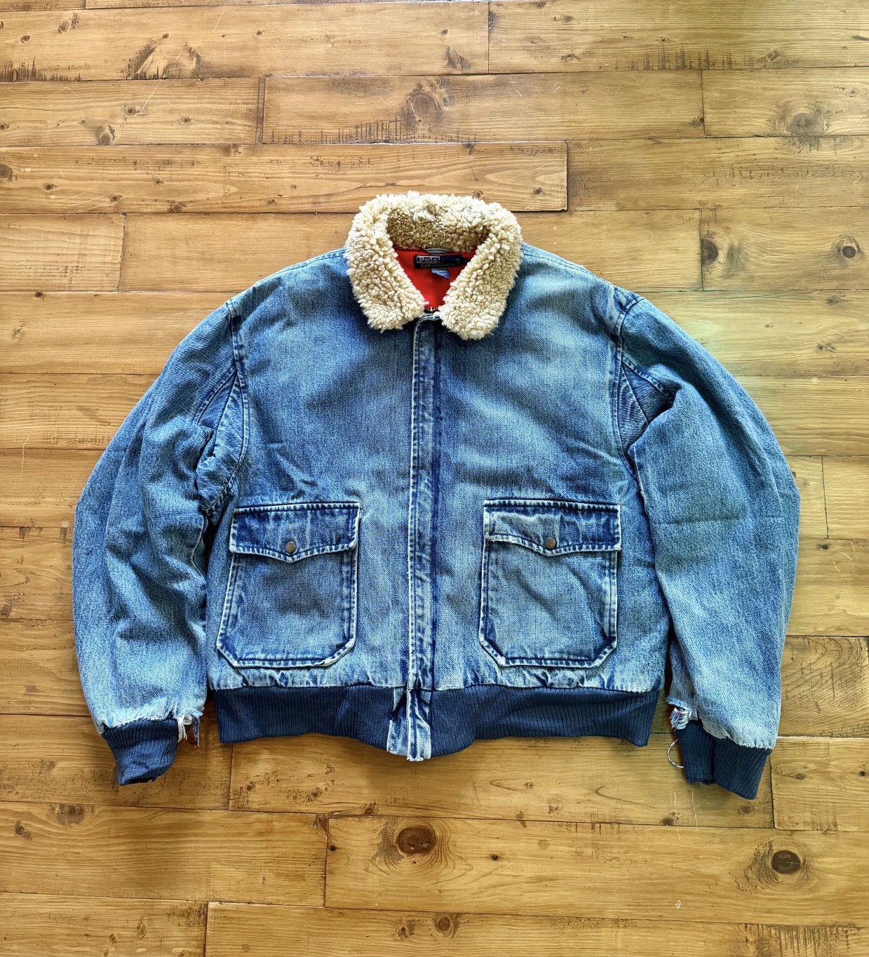 Polo Ralph Lauren 💥CRAZY GRAIL💥 RALPH LAUREN A2 DENIM BOMBER JACKET Size US L / EU 52-54 / 3 - 1 Thumbnail