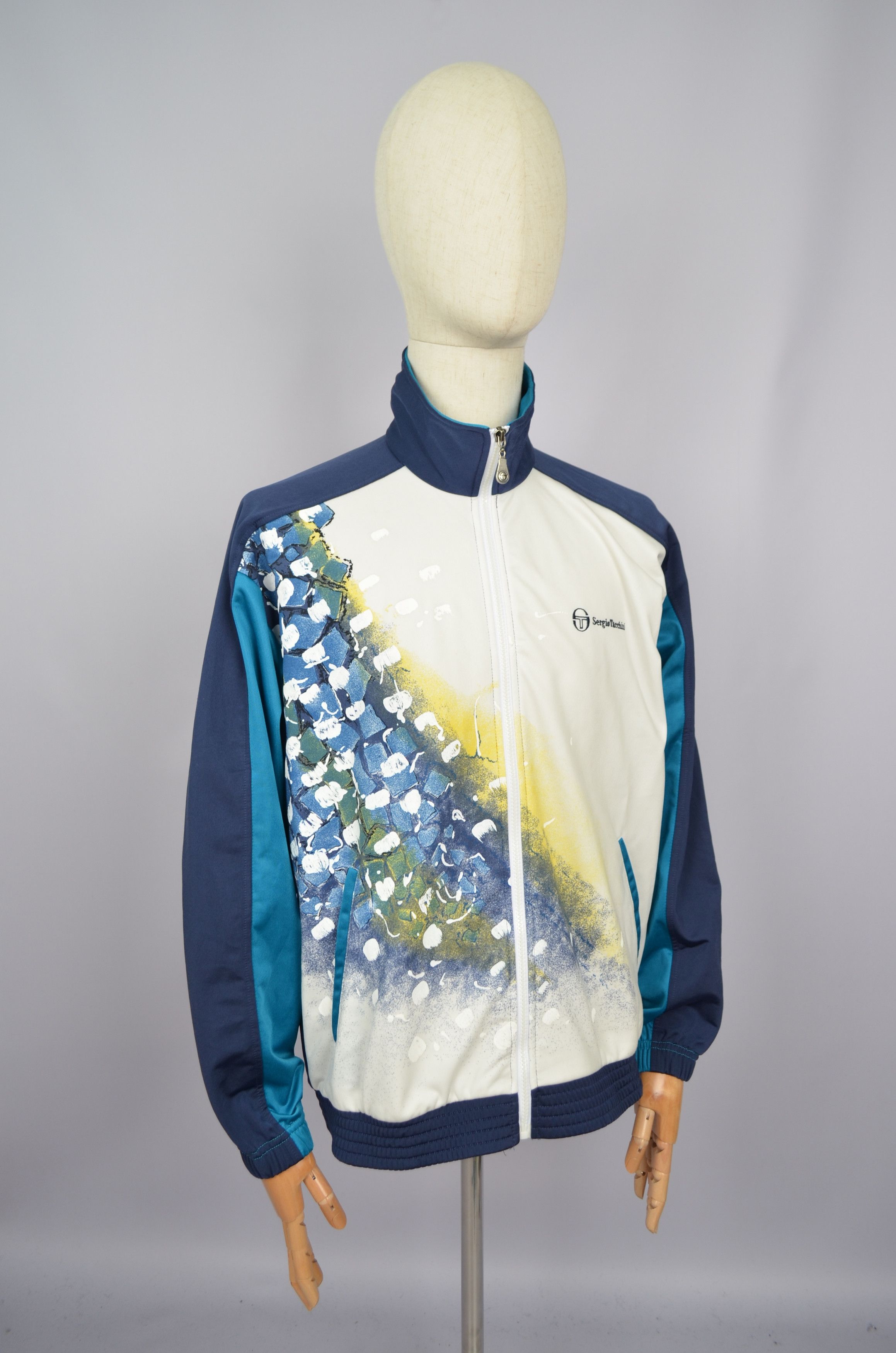 Designer × Sergio Tacchini × Vintage Sergio Tacchini Track Top Jacket Full Zip Size L Vintage 90s Size US L / EU 52-54 / 3 - 10 Thumbnail
