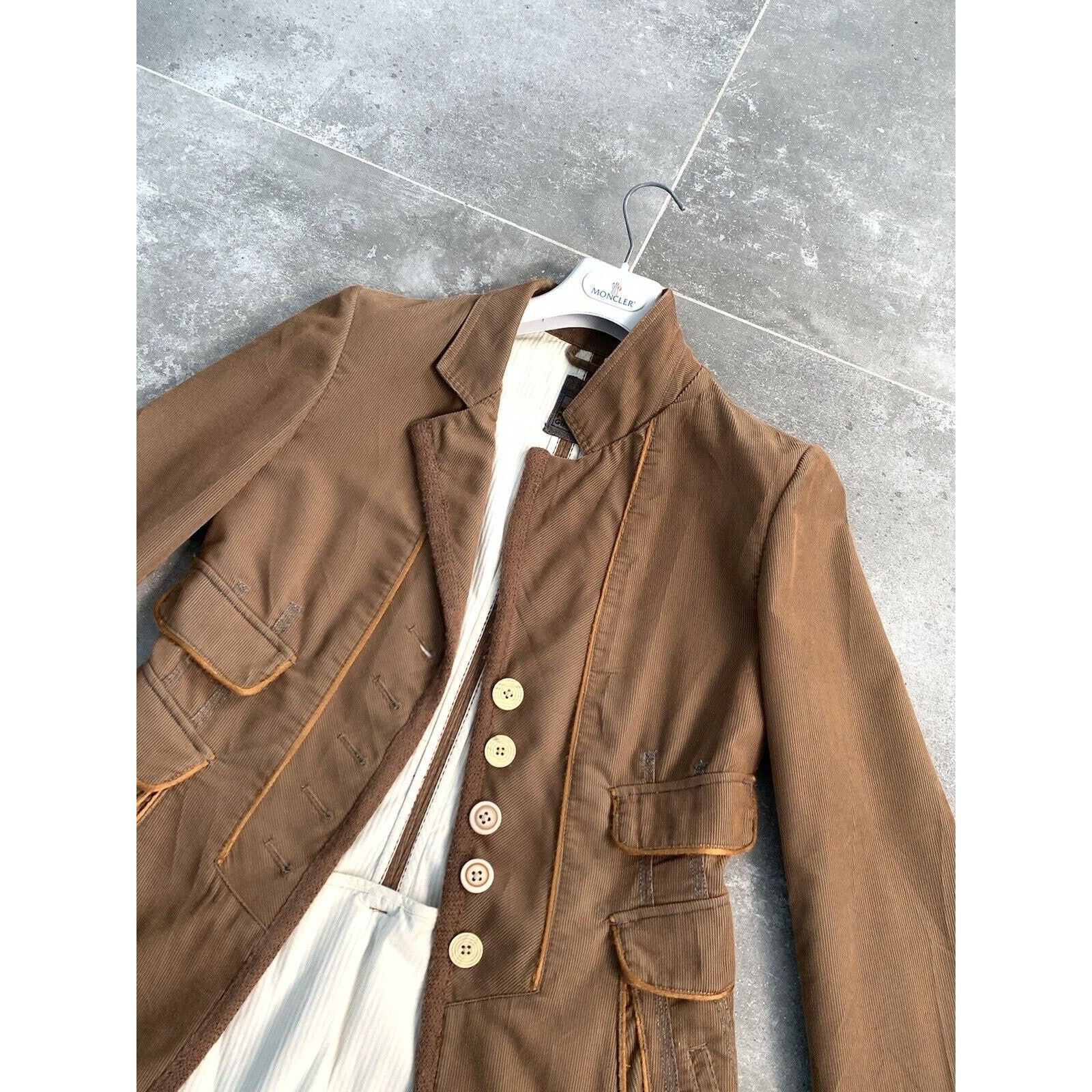 Designer × Marithe + Francois Girbaud MARITHE FRANCOIS GIRBAUD Corduroy Trench Coat UK 10 EU 38 SM Size M / US 6-8 / IT 42-44 - 15 Thumbnail