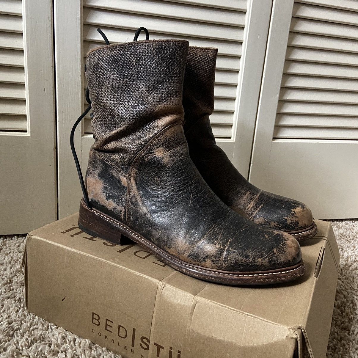 image of Bed Stu Newark Riding Boots Leather Black Lux Bench Made in Brown, Women's (Size 10)