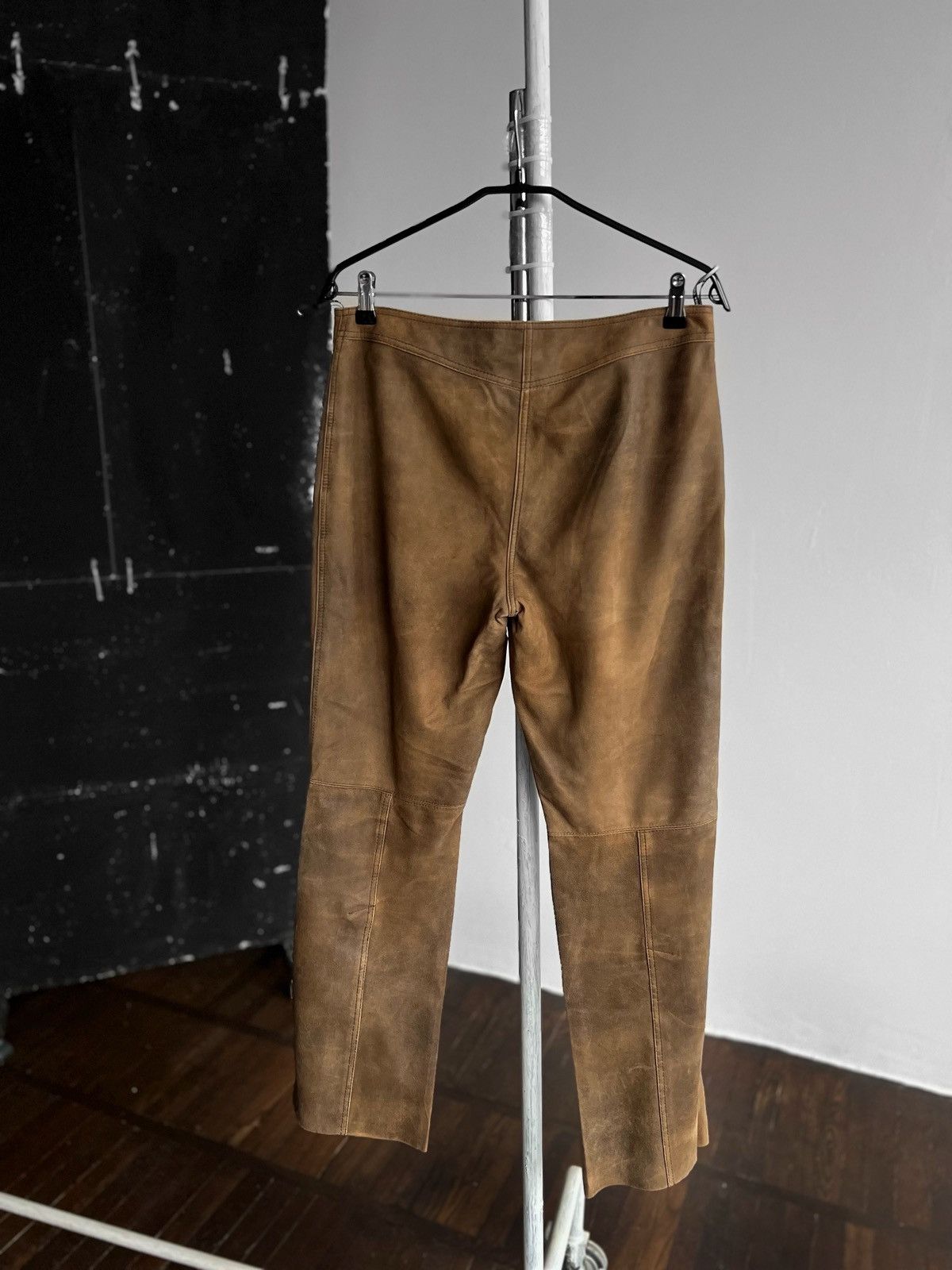 Leather × Luisa Cerano Luisa Cerano Womens Brown Leather Trousers Pants RRP €800 Size 30" / US 8 / IT 44 - 3 Thumbnail