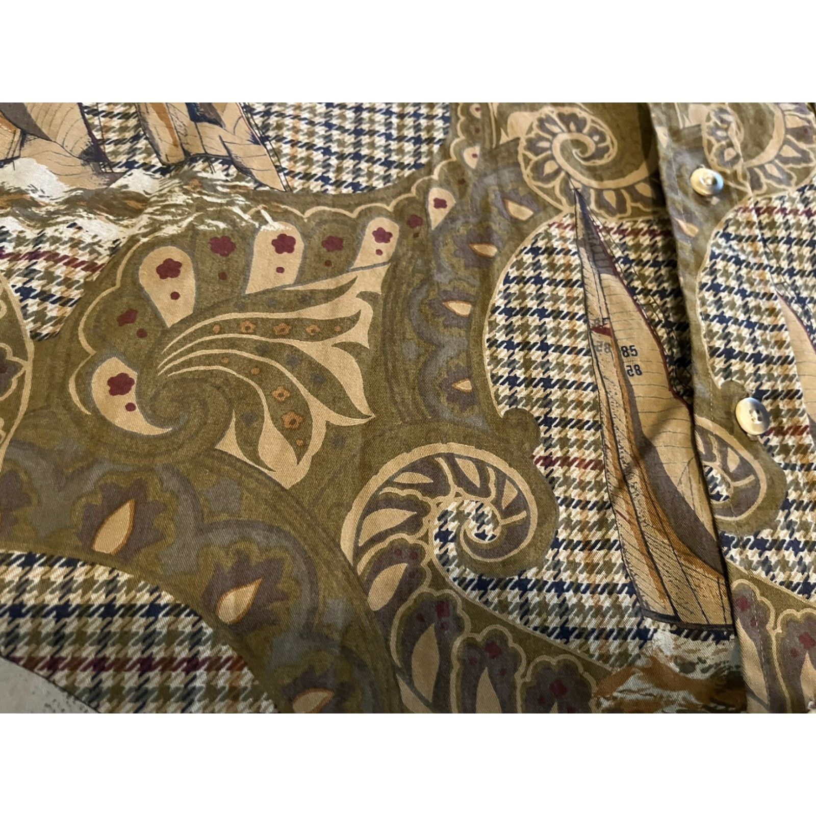 Nautica VINTAGE Nautica Shirt Long Sleeve Button-Up Mens XL Brown Paisley 90s Nautical Sailing Beach Marine Cotton Size US XL / EU 56 / 4 - 3 Thumbnail