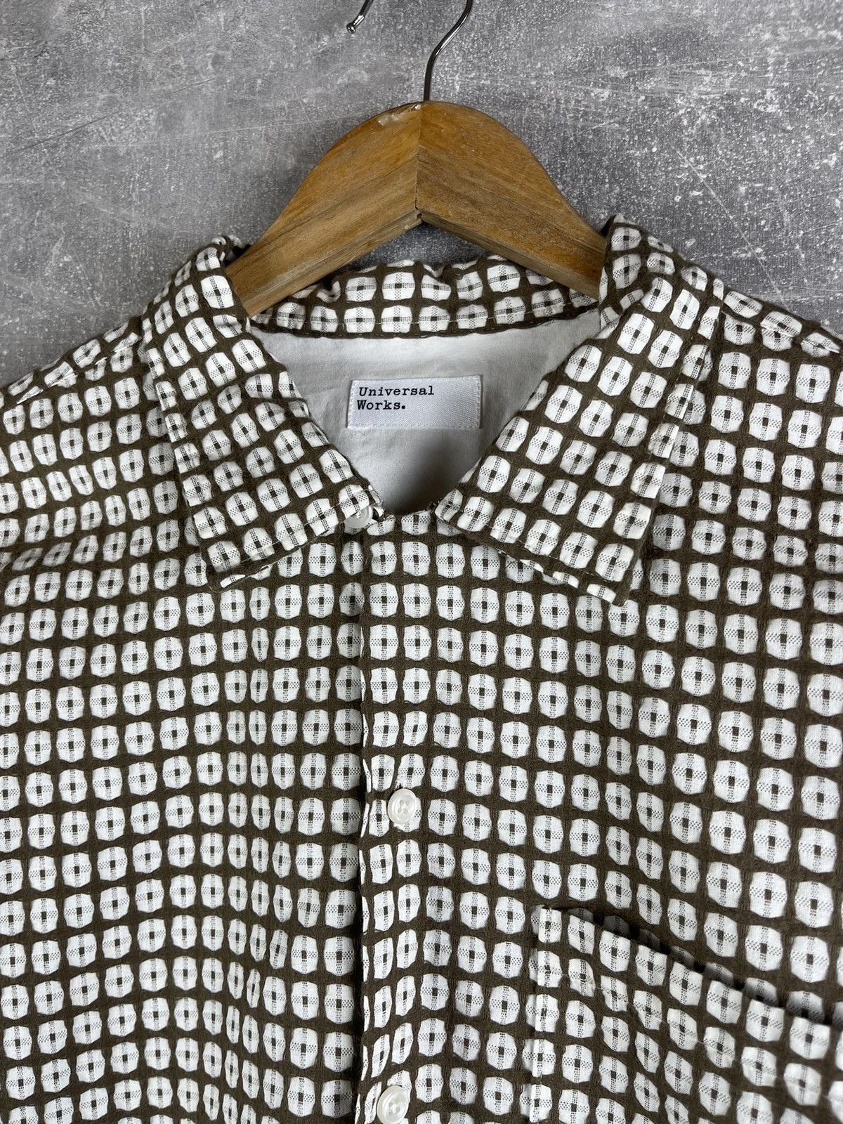 Universal Works Universal Works L/S Camp Shirt Brown Geometric Cotton Bangla Size US M / EU 48-50 / 2 - 8 Thumbnail