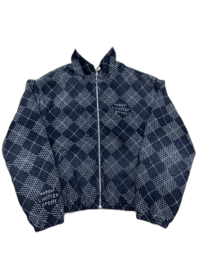 Louis Vuitton Louis Vuitton Argyle Pattern Zip Jacket Size US XL / EU 56 / 4 - 1 Thumbnail
