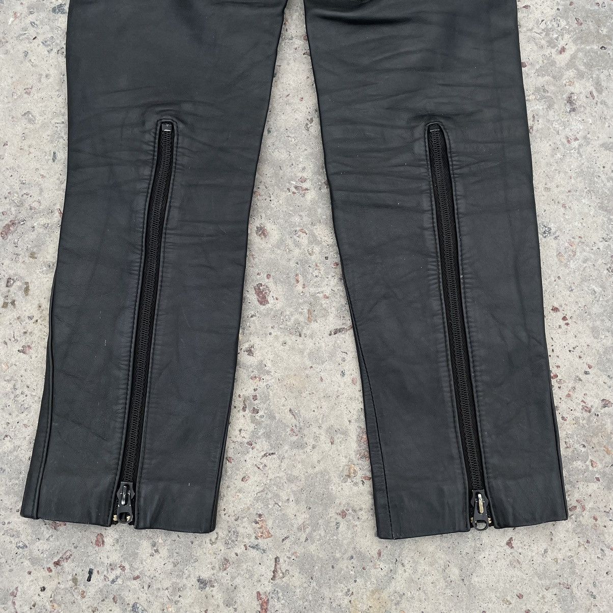 Vintage Vintage Moto Pants 28 Real Leather Y2K 90s USA Size 32" / US 10 / IT 46 - 6 Thumbnail
