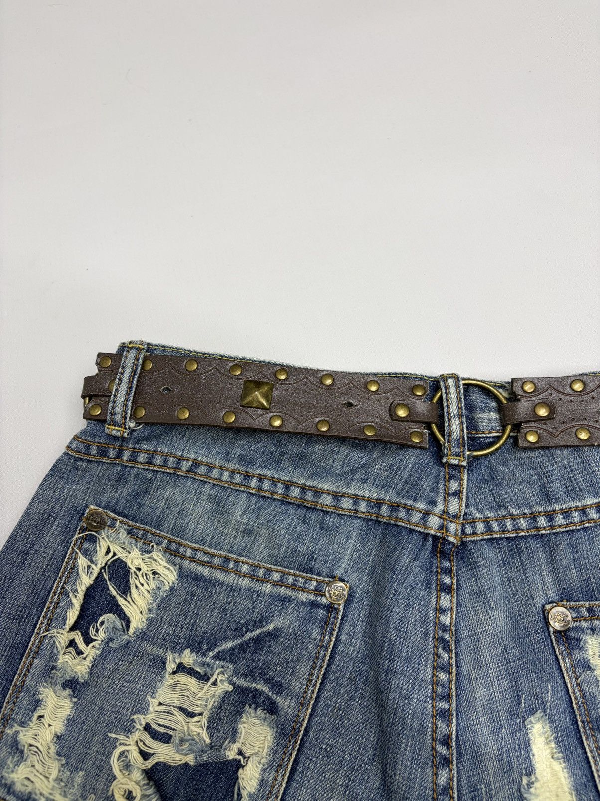 Hysteric Glamour Vintage Y2K Rhinestones Like Number Nine Punk Leather Belt Size 32 - 16 Thumbnail