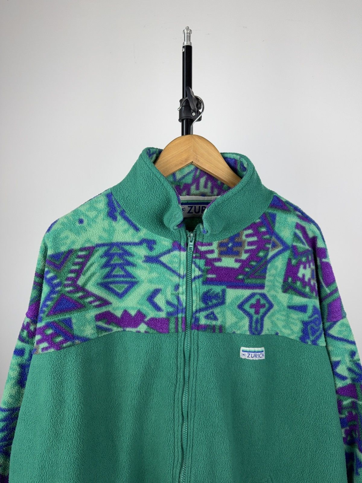 Vintage Vintage Zurich Fleece Jacket Tribal Aztec Pattern 90s Size US L / EU 52-54 / 3 - 2 Thumbnail