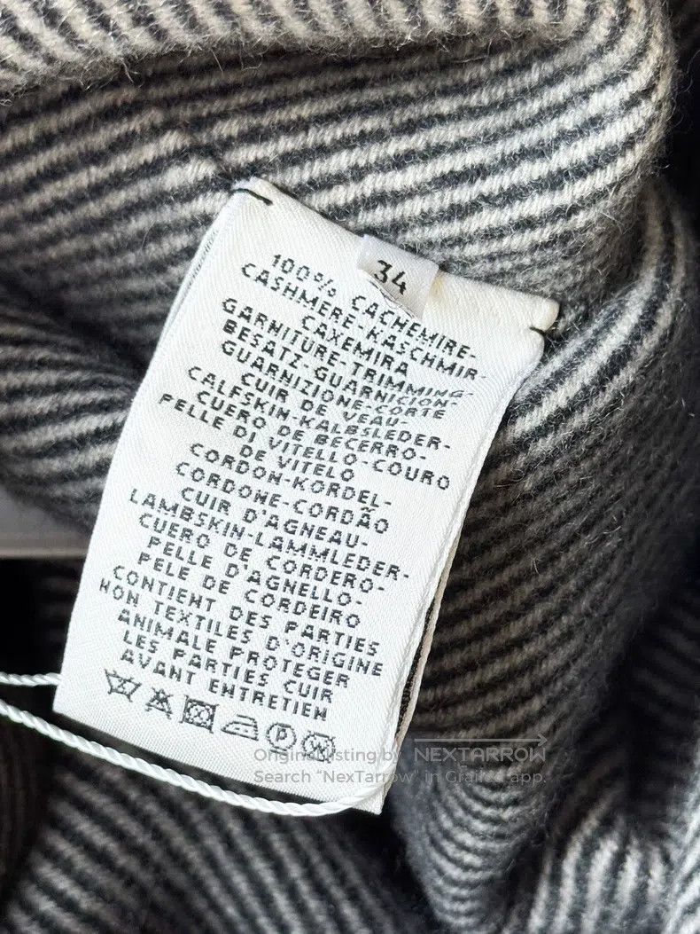 Hermes Hermes Gray Striped Plaid Cashmere Coat Jacket Size XXS / US 00 / IT 34 - 4 Thumbnail
