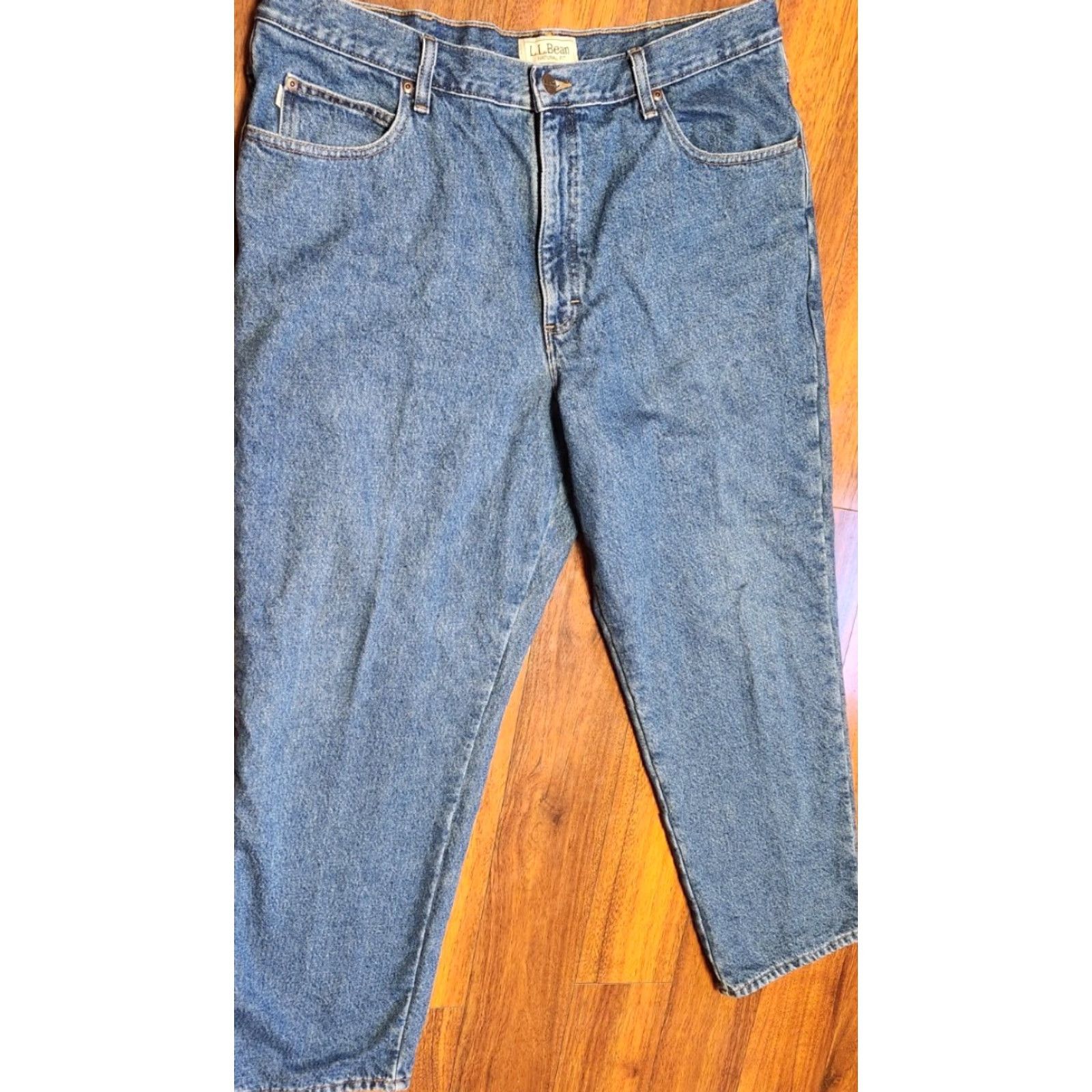 Vintage VINTAGE L.L. BEAN Jeans Men’s 40x30 Lined Plaid Denim 5-Pocket Straight Blue Natural Fit Sizes 40 Mens Size US 40 / EU 56 - 4 Thumbnail