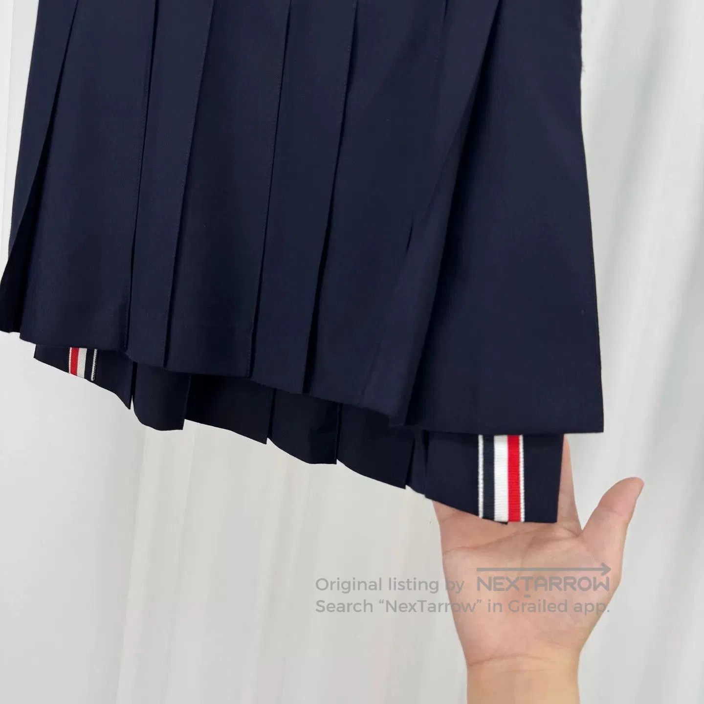 Thom Browne Thom Browne Dark Blue Pleated Skirt. Size 39" - 3 Thumbnail