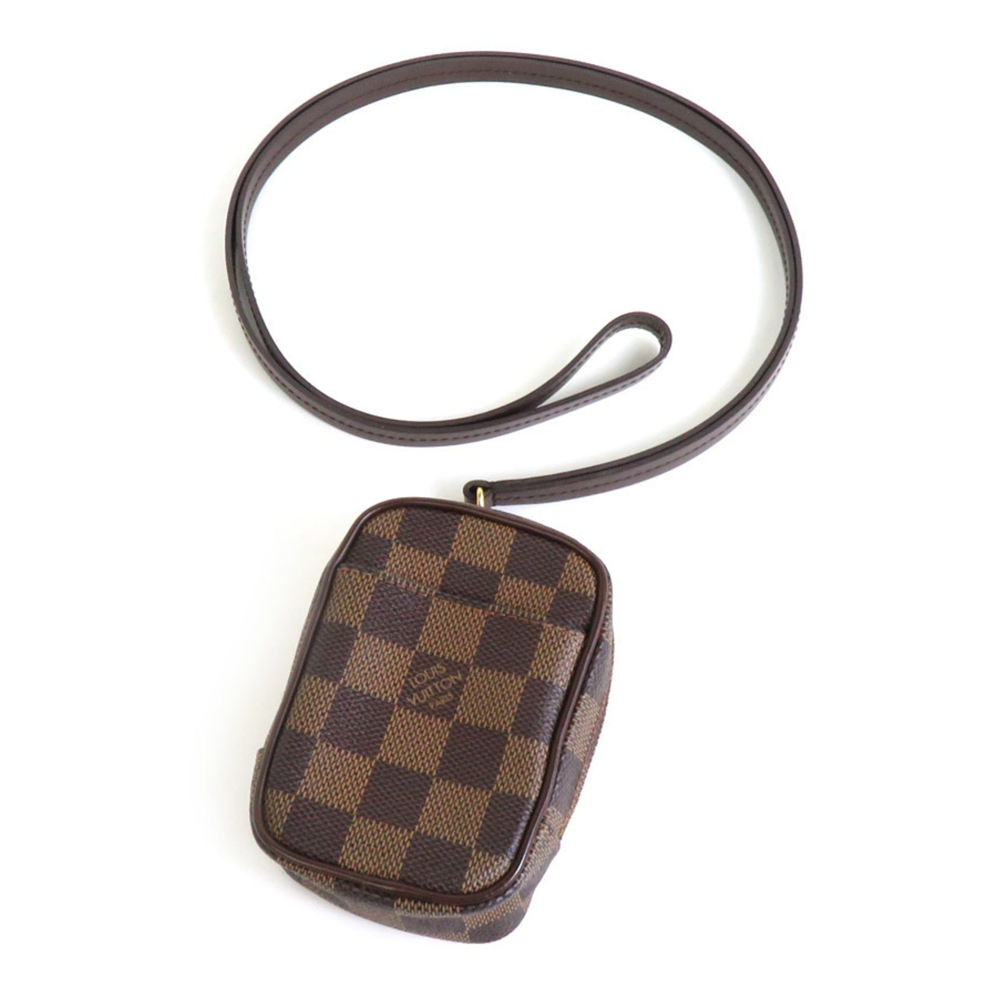 image of Louis Vuitton Pouch Pochette Damier Etuy Okapi Pm Canvas Ebene Unisex N61738 in Black, Women's