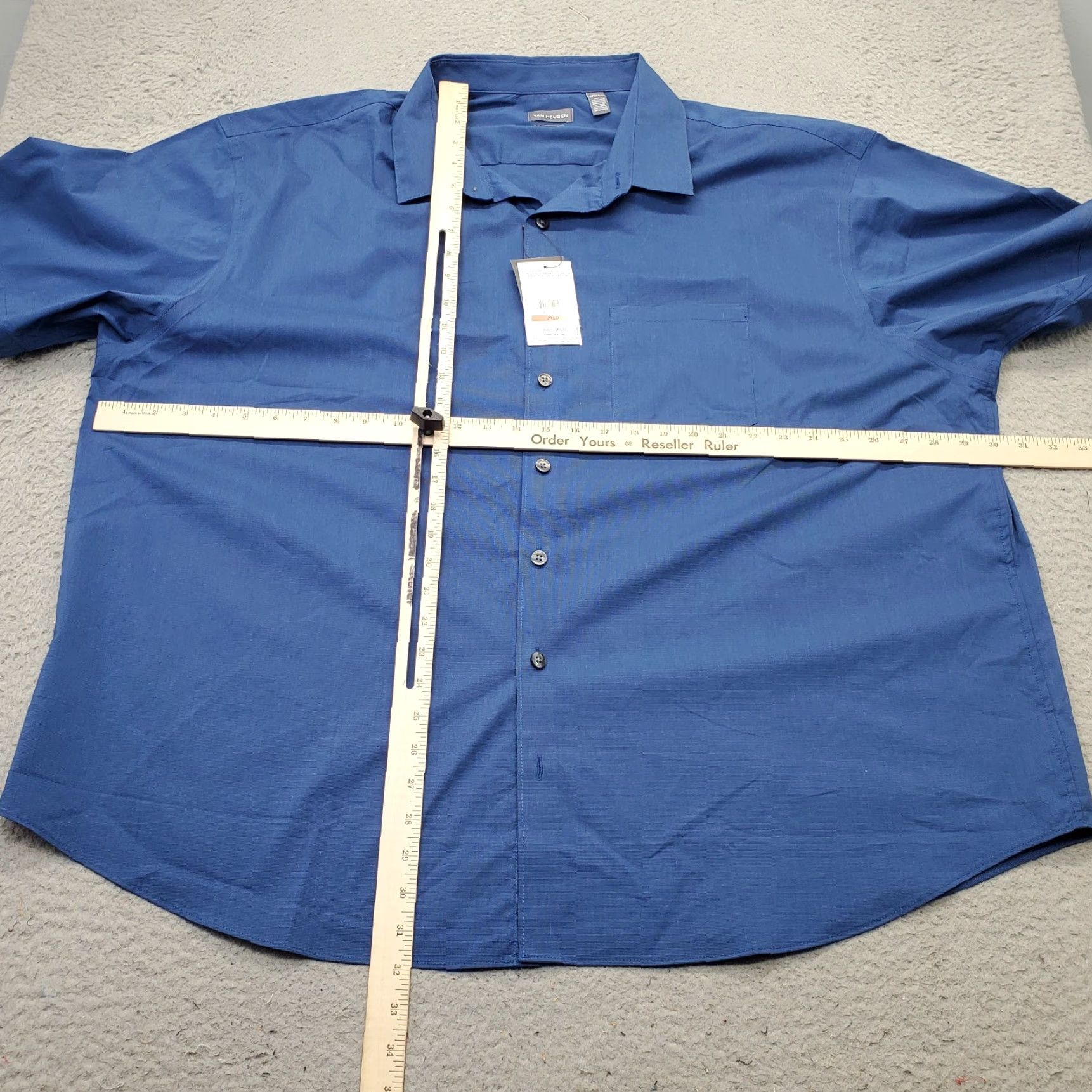 Van Heusen Van Heusen Shirt Mens 3XL Blue Regular Fit Stain Shield Wrinkle Free Button Up Shirt Size US XXL / EU 58 / 5 - 3 Thumbnail