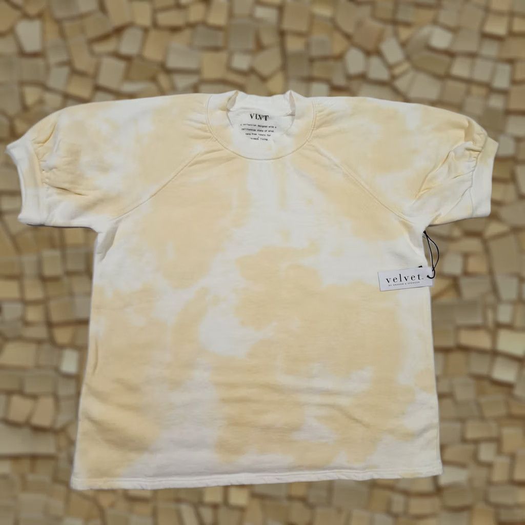 Velvet Velvet by Graham & Spencer Shirt Womens S Yellow Fleece Short Sleeves Tee Size S / US 4 / IT 40 - 1 Thumbnail