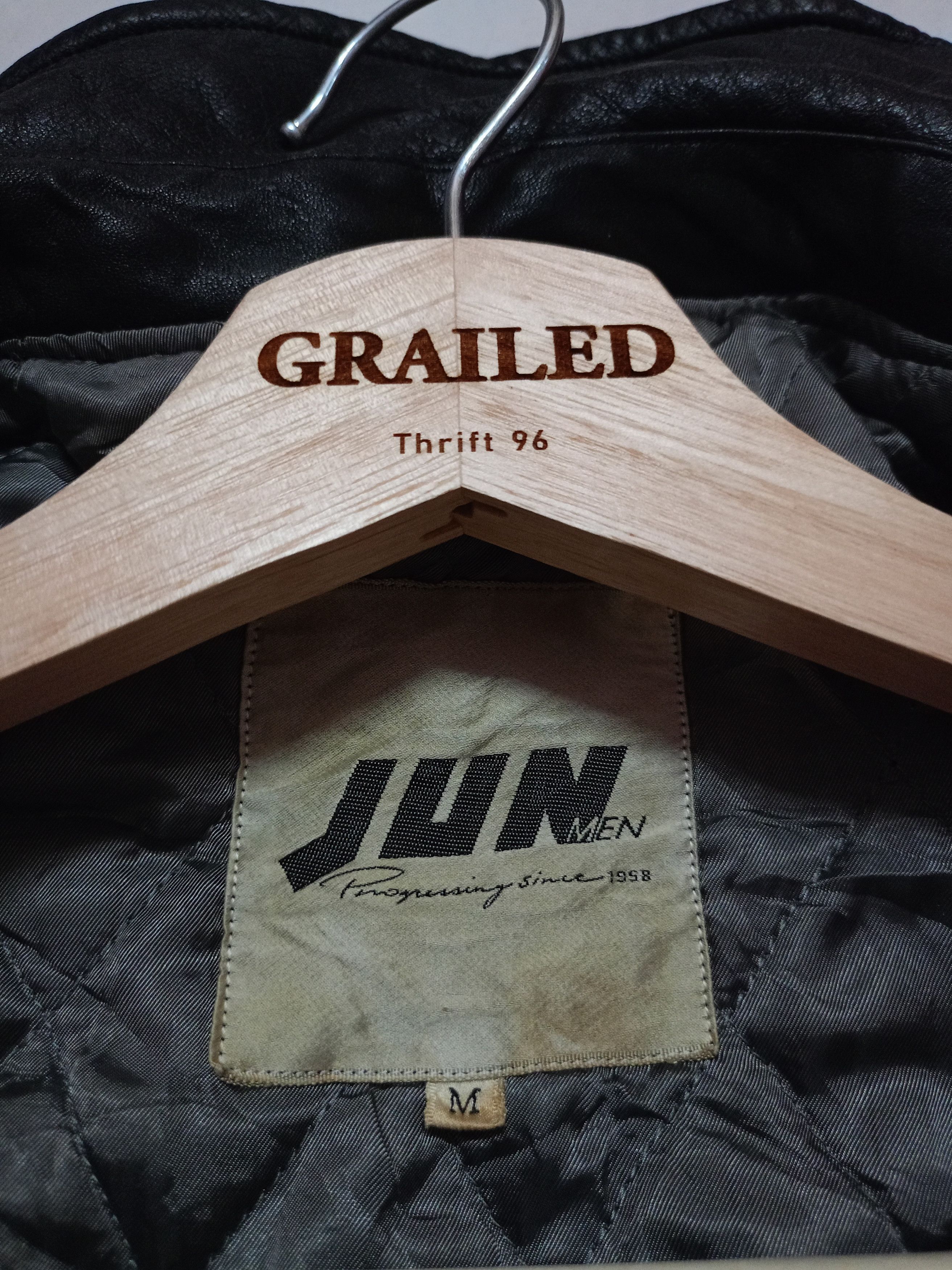 Japanese Brand × Vintage Varsity leather jacket Jun man x vintage Size US L / EU 52-54 / 3 - 11 Thumbnail