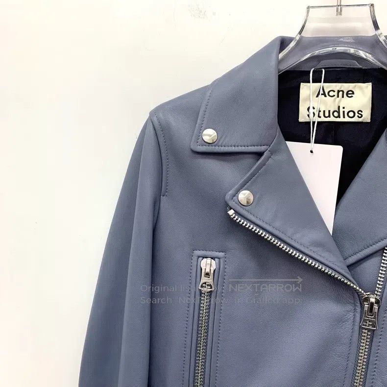 Acne Studios Acne Studios Blue sheepskin leather collar zip long sleeve Size XXS / US 00 / IT 34 - 3 Thumbnail