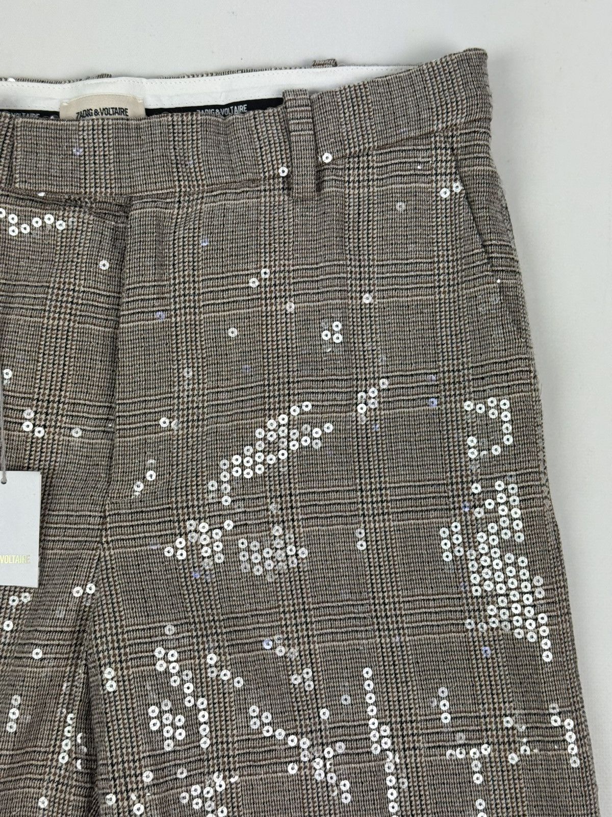 Zadig & Voltaire New! Zadig&Voltaire Peter Car Sequin Beige Women’s Pants Size 26" / US 2 / IT 38 - 9 Thumbnail