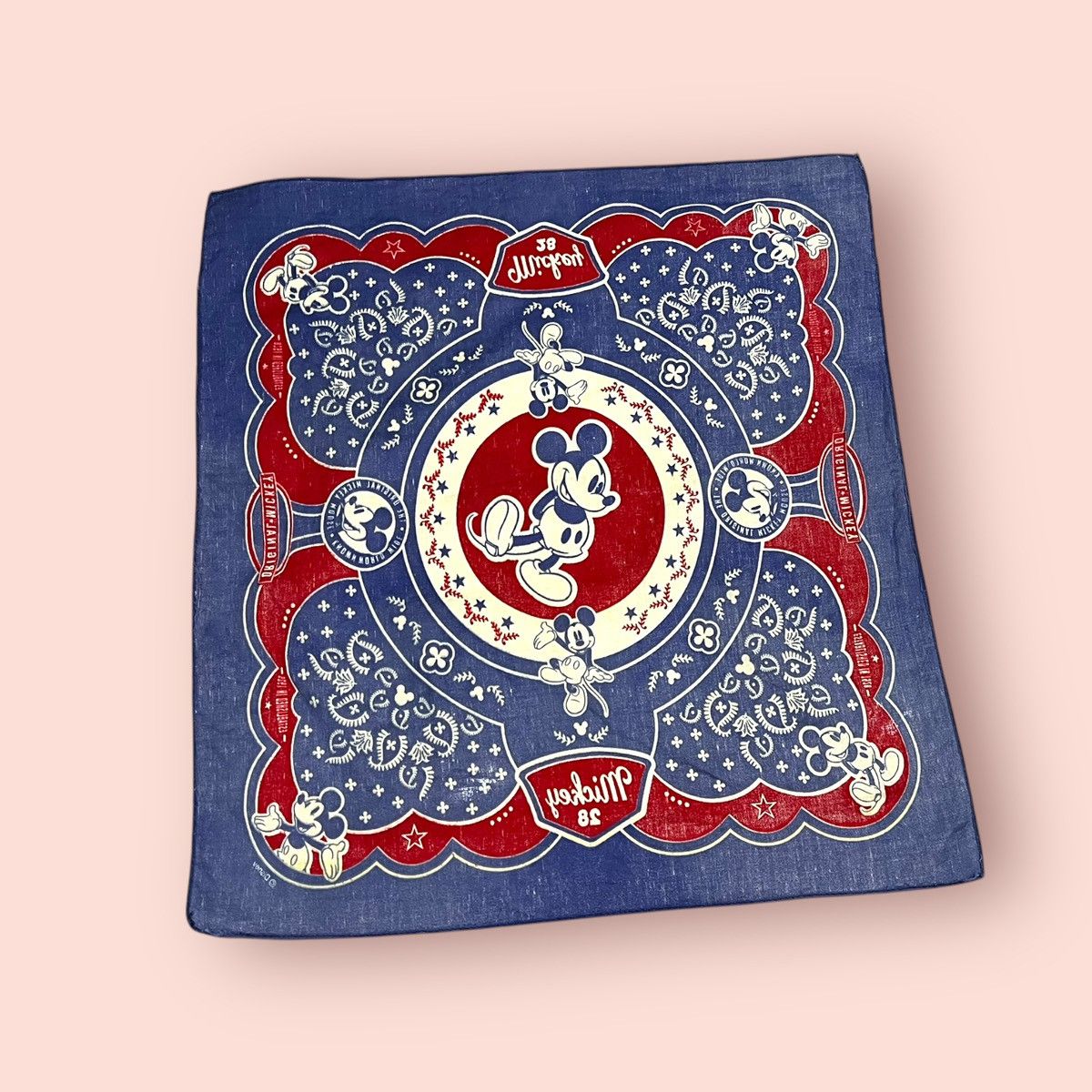 Disney × Mickey Mouse × Vintage VINTAGE DISNEY MICKEY MOUSE BANDANA / HANDKERCHIEF / SCARF Size ONE SIZE - 22 Thumbnail