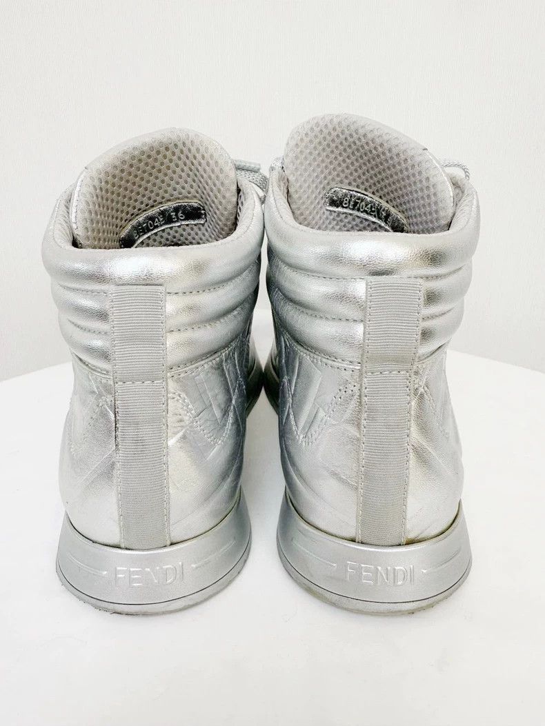 Fendi Fendi Silver High Top Sneakers Size 36 Size US 6 / IT 36 - 3 Thumbnail