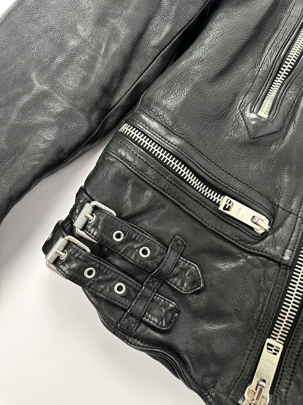 Burberry × Burberry Prorsum Burberry Brit Quilted Moto Biker Lamb Leather Jacket Size US M / EU 48-50 / 2 - 15 Thumbnail