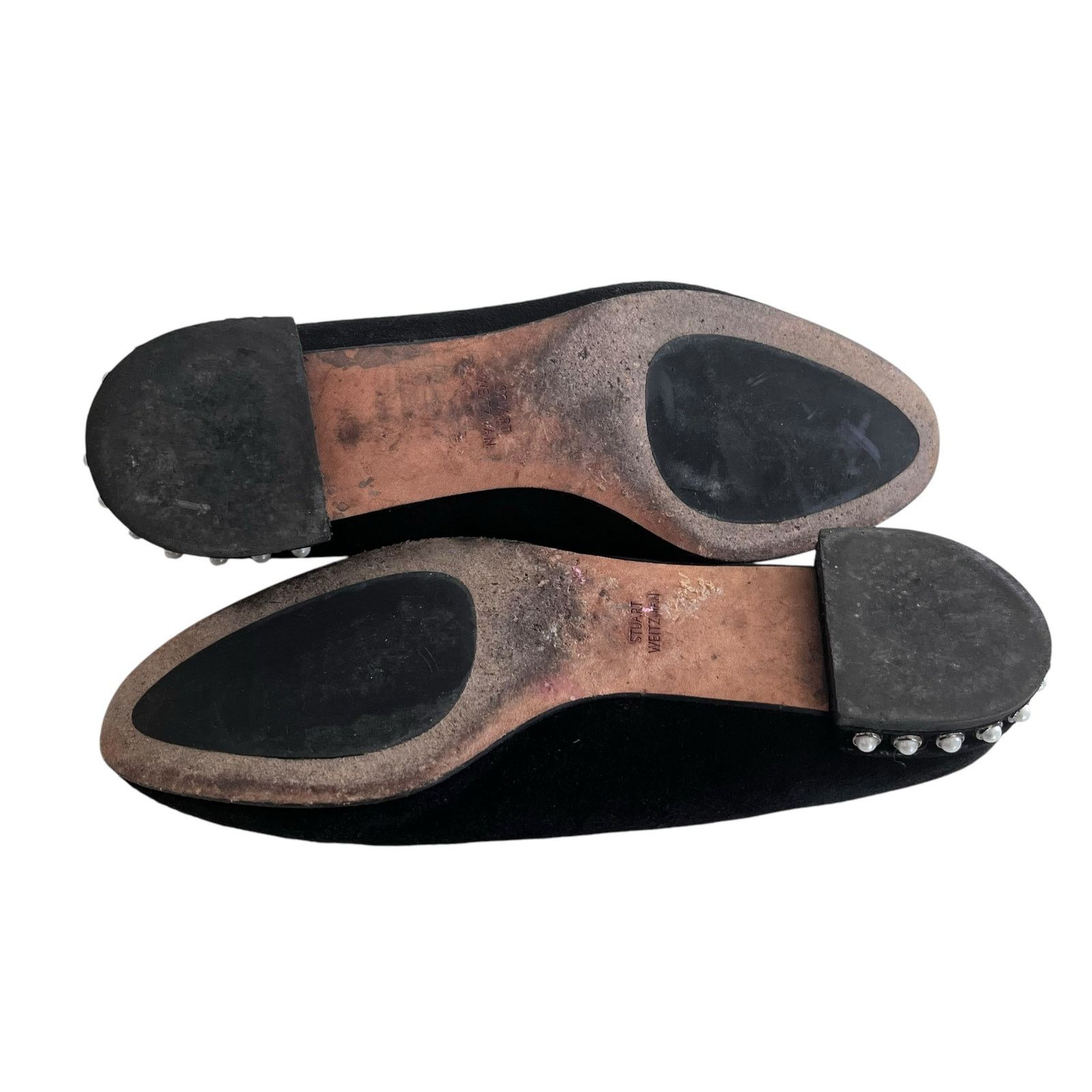 Stuart Weitzman Stuart Weitzman Chicpearl Black Suede Faux Pearl Flats Size US 8 / IT 38 - 7 Thumbnail