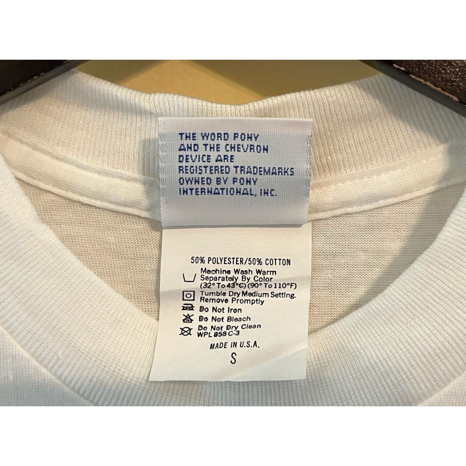 PONY VINTAGE PONY T-Shirt Mens Crew Neck 90s Deadstock NWT White White 90s PONY USA Mens S Size US S / EU 44-46 / 1 - 7 Thumbnail