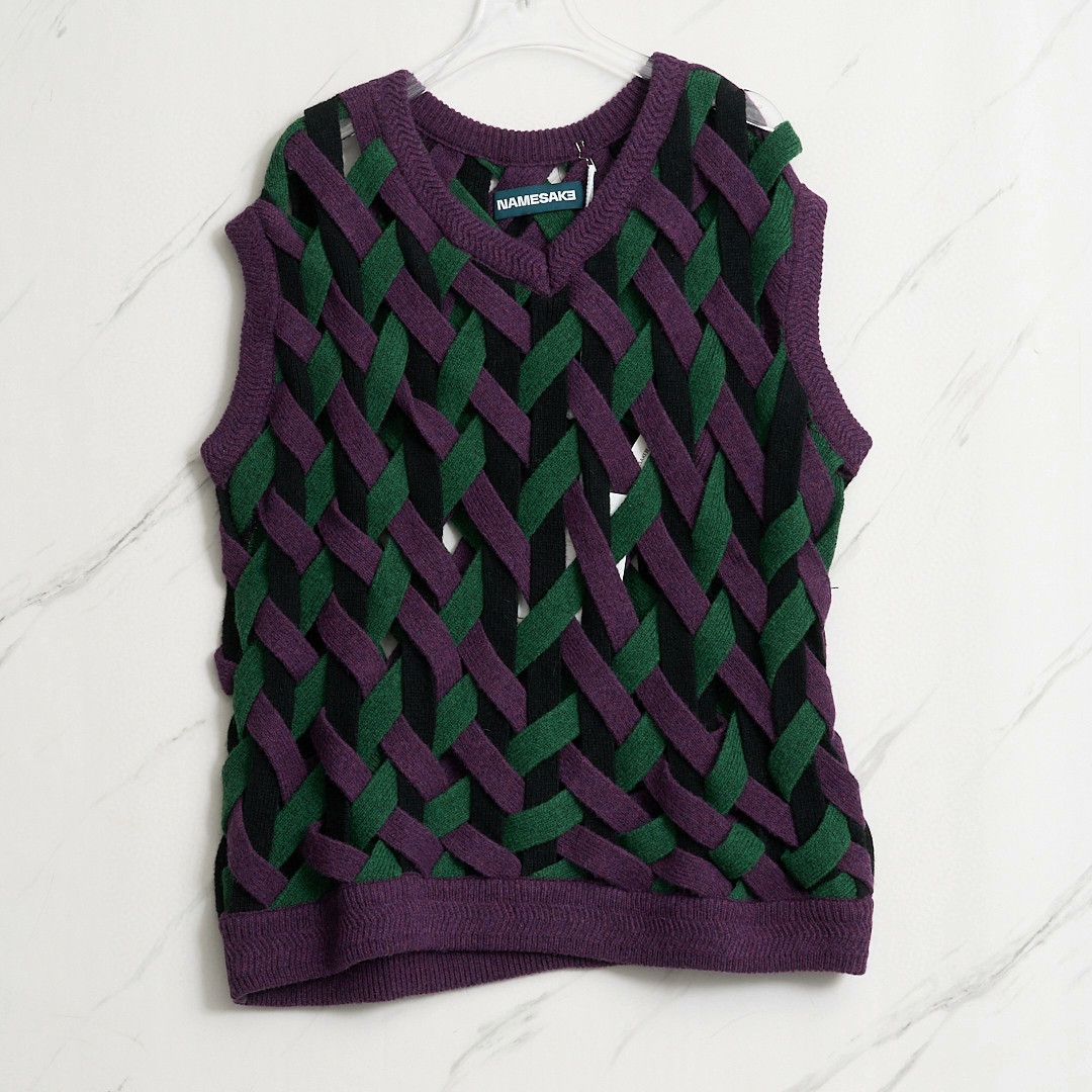 NAMESAKE Namesake Men's Color Block Woven Knit Vest Size US M / EU 48-50 / 2 - 1 Thumbnail