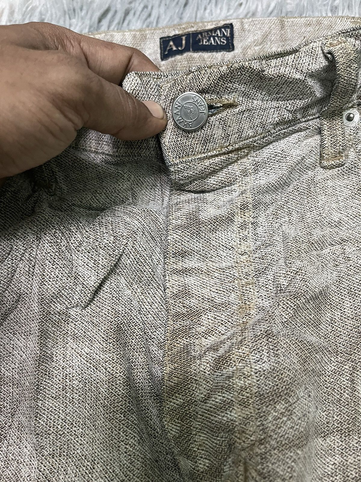 Emporio Armani 90s EMPORIO ARMANI MUD WASH DENIM JEANS RARE DESIGN Size US 34 / EU 50 - 7 Thumbnail