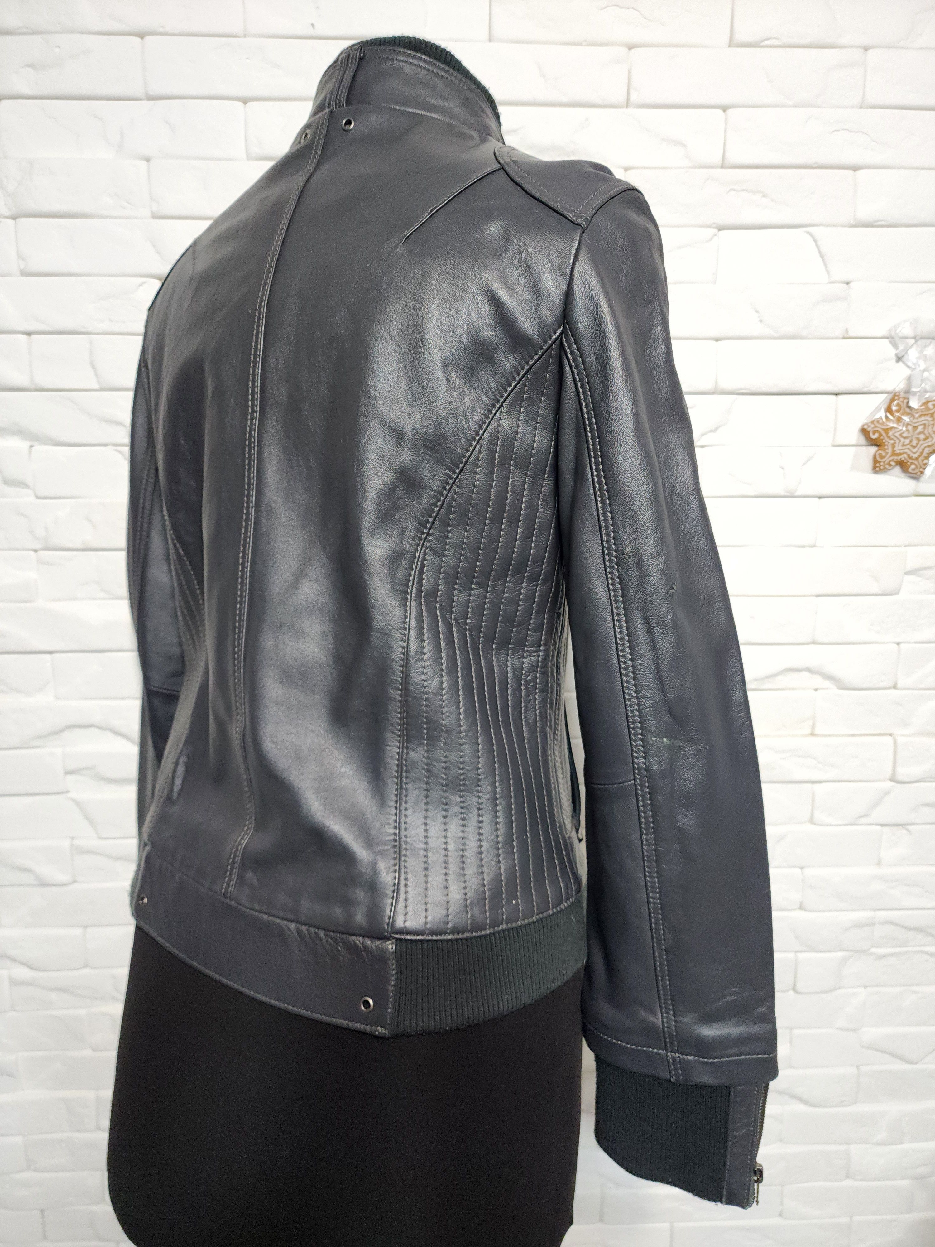 Genuine Leather Gray Genuine Leather Women's Jacket Size M / US 6-8 / IT 42-44 - 7 Thumbnail