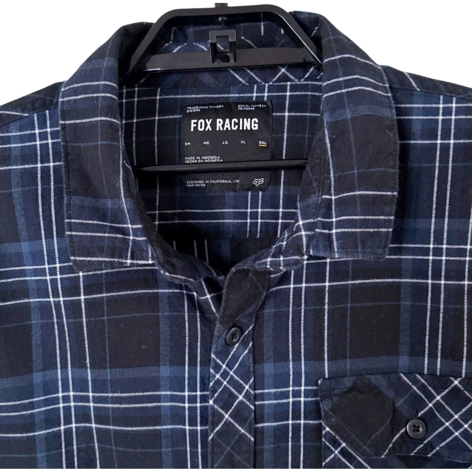 Fox Racing Fox Racing Gamut Stretch Flannel Shirt Black Plaid L/S Button-Up Men XXL Cotton Blend Easy Care Pockets Stretch Shirt Men Size US XXL / EU 58 / 5 - 5 Thumbnail