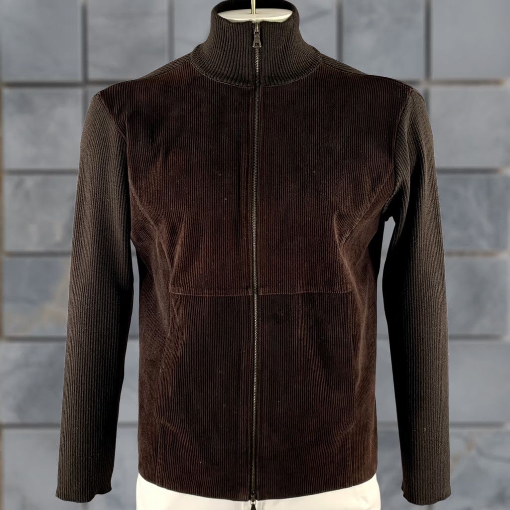 Jil Sander JIL SANDER Size M Brown Leather Wool Zip Up Sweater Mens Size US M / EU 48-50 / 2 - 1 Thumbnail