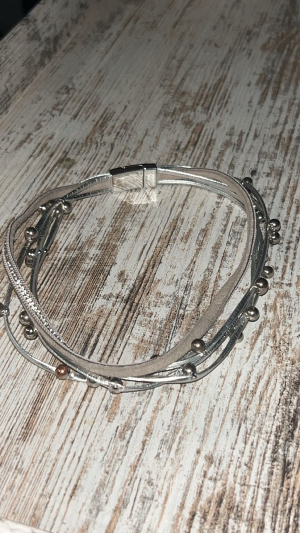 The Unbranded Brand Women's Unbranded bracelet One Size Silver Beaded Multi-Stra Size ONE SIZE - 1 Thumbnail