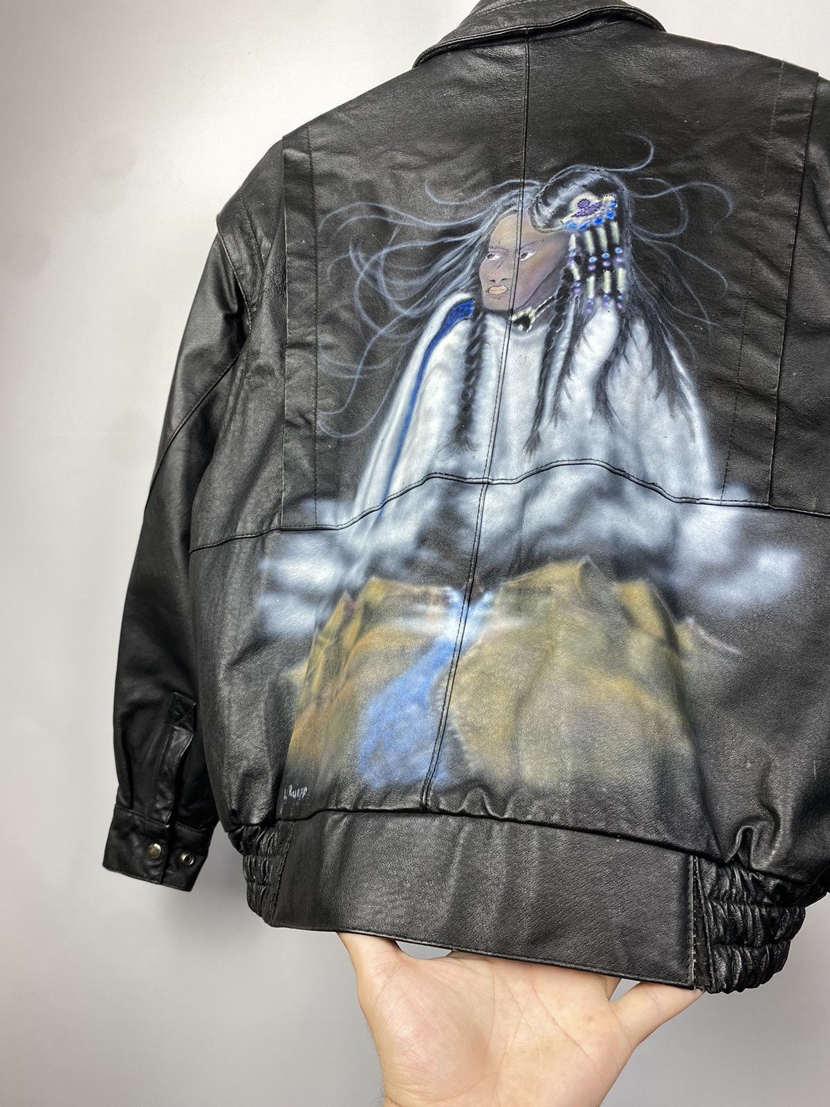 Indian Motorcycle × Vintage Crazy 90s vintage leather Racing skyjacket jacket Size US S / EU 44-46 / 1 - 12 Thumbnail