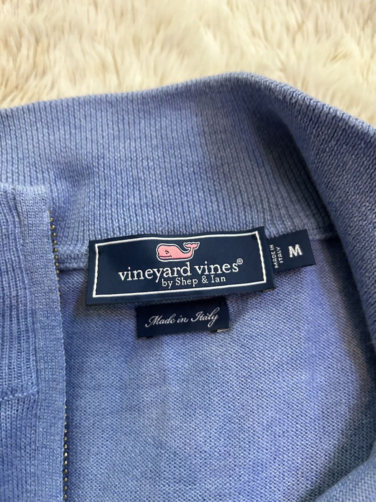 Vineyard Vines Cashmere Quarter Zip Sweater In Light Blue Size US M / EU 48-50 / 2 - 5 Thumbnail