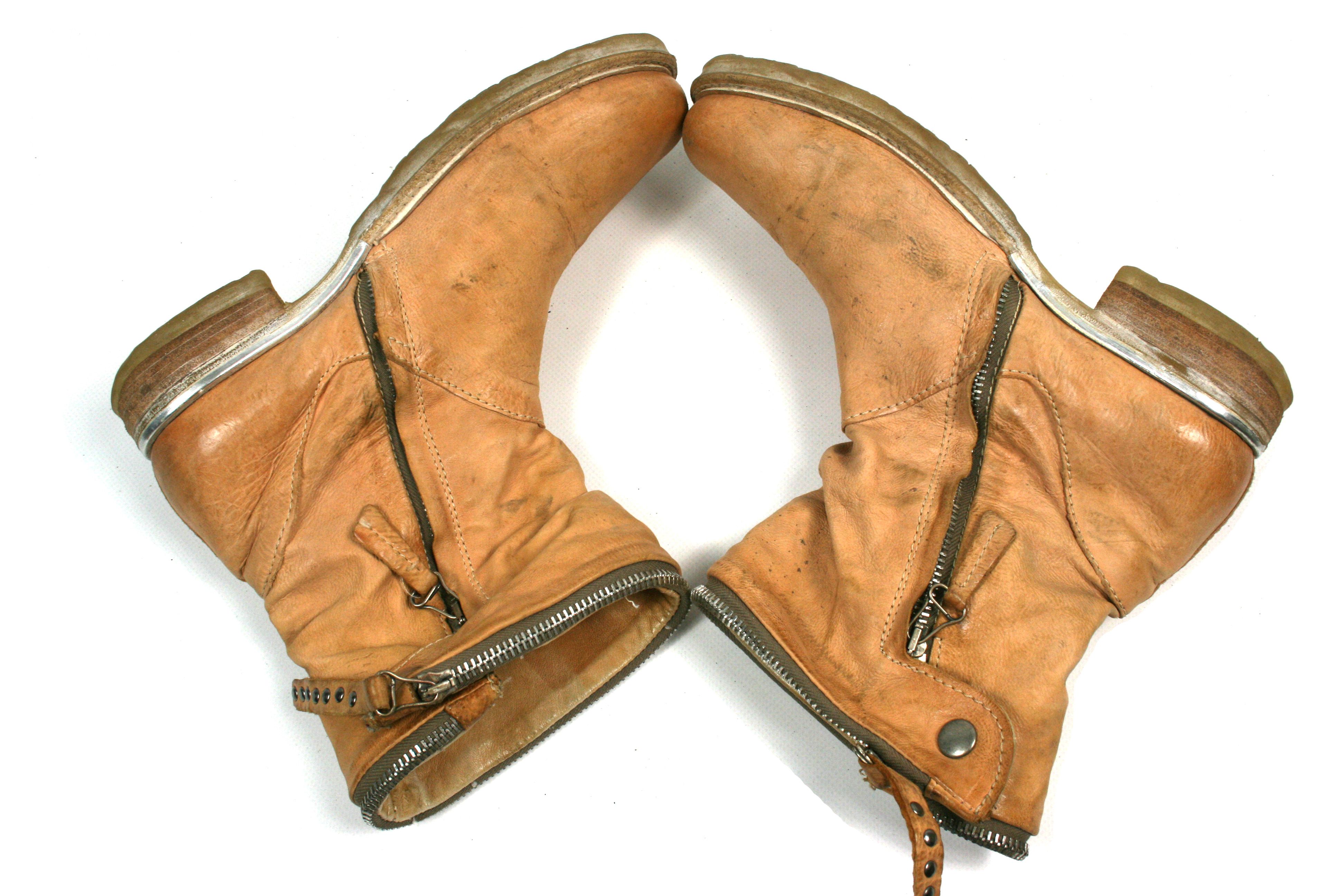 A.S.98 Napoleon Grunge Leather Zipped Biker Boots Size US 9 / IT 39 - 9 Thumbnail