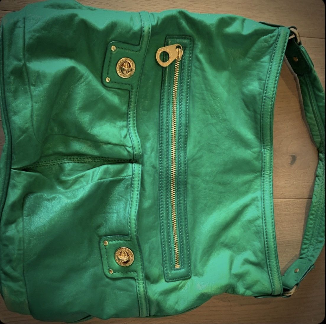 Marc Jacobs Marc Jacobs Green Leather Shoulder Bag Size ONE SIZE - 1 Thumbnail