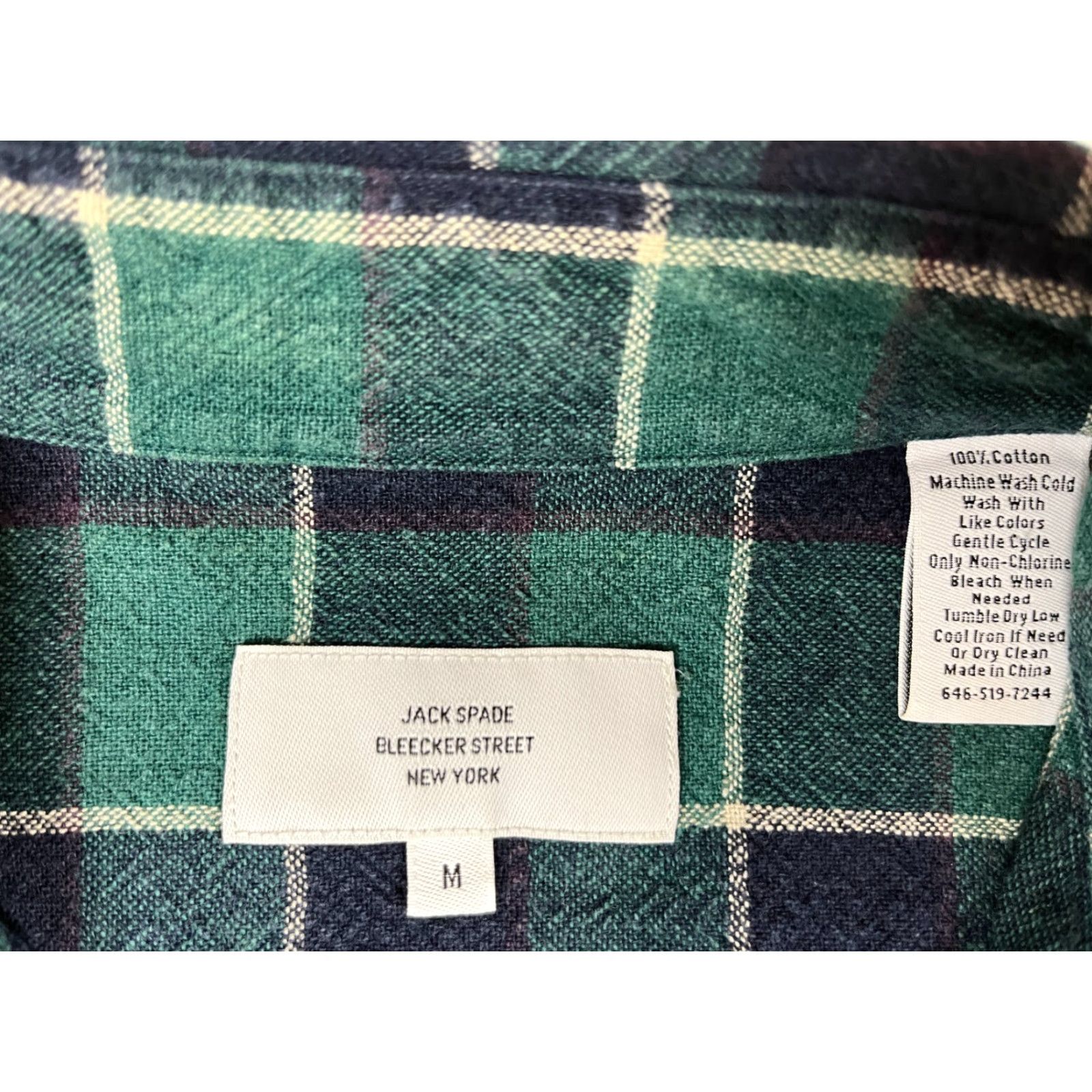 Vintage VINTAGE JACK SPADE Men's Button-Up Heavy Flannel Shirt Plaid Sz M Green 100% Cotton Pockets Designer City Classic Size US M / EU 48-50 / 2 - 4 Thumbnail