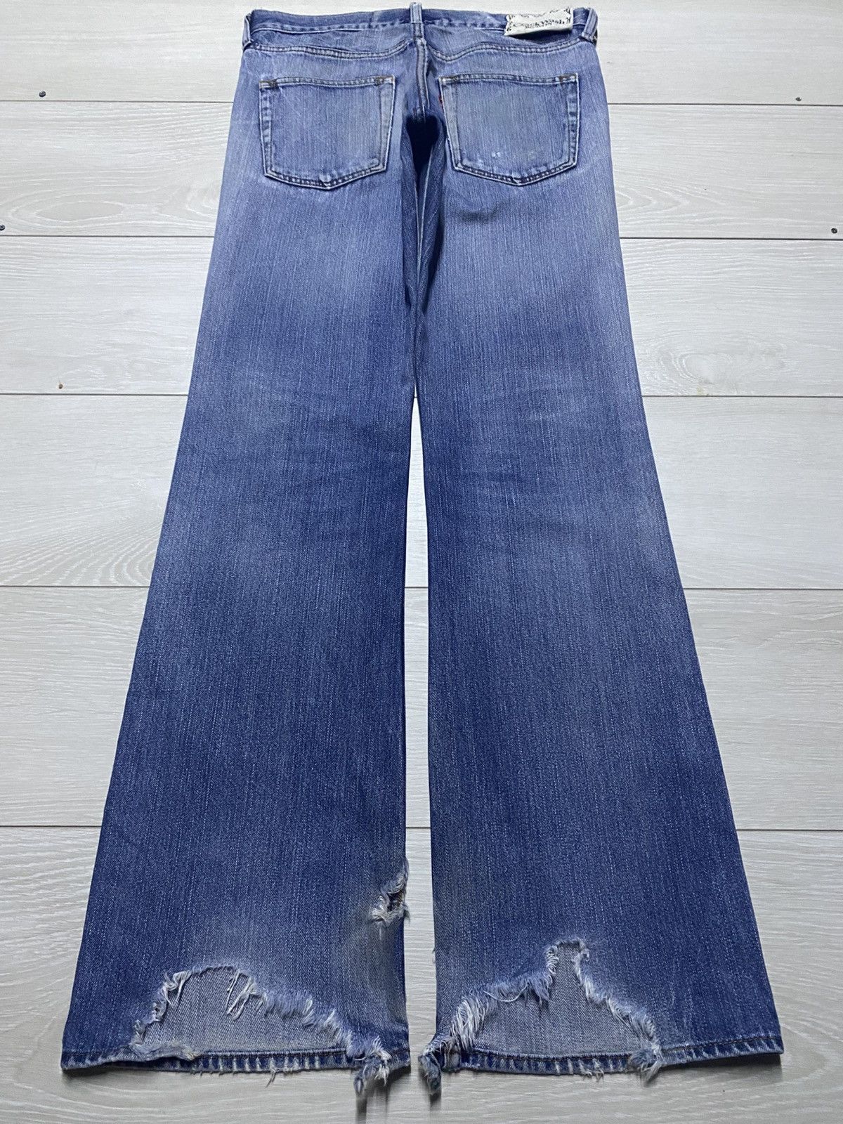 If Six Was Nine Vintage Bobson Crack Wash Distressed Flare Bootcut Jeans Size US 31 - 2 Thumbnail
