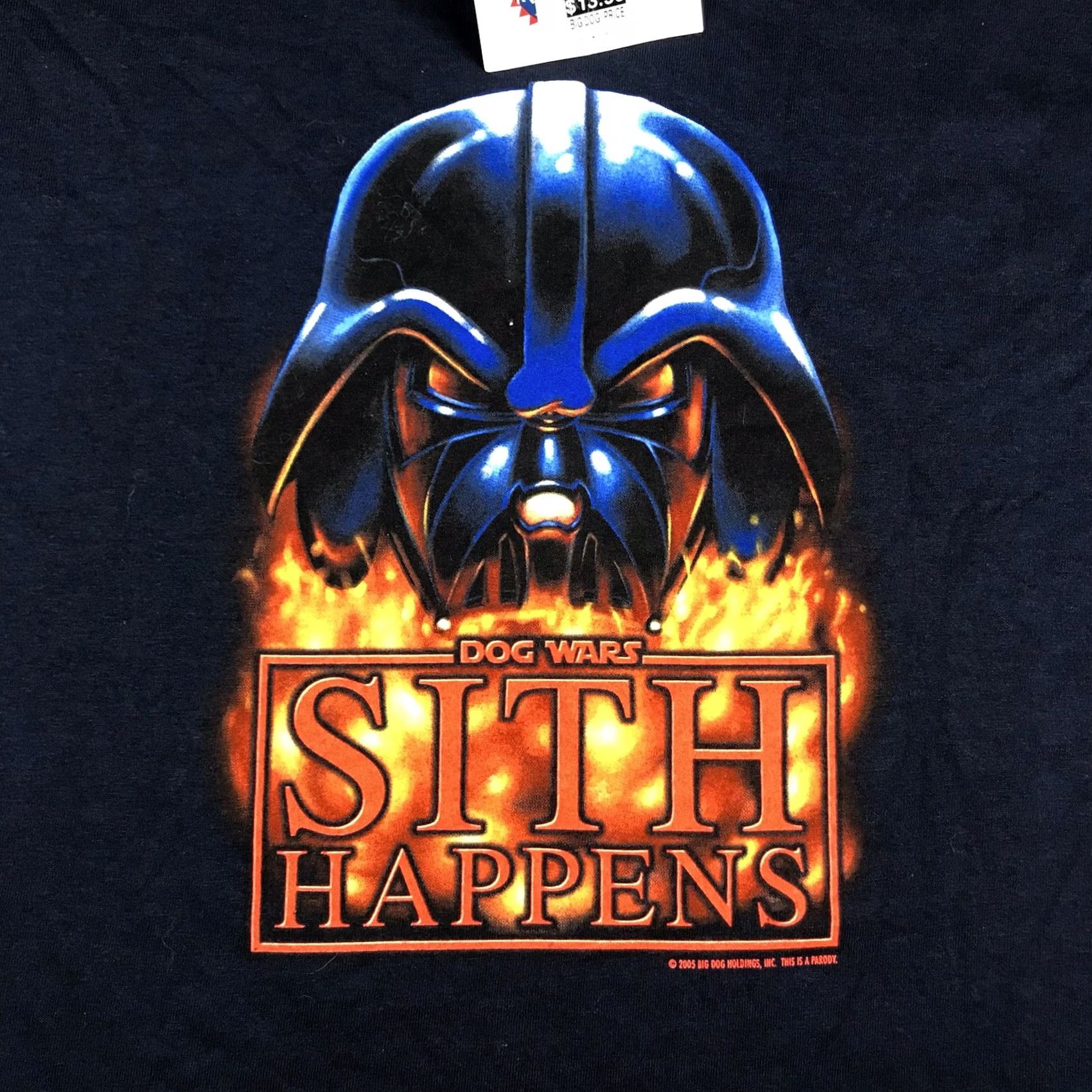 Big Dogs VINTAGE Big Dogs Star Wars Parody Shirt Logo Graphic Print Dogs Sith Happens Crew Neck Short Sleeve M Blue Mens Size US M / EU 48-50 / 2 - 4 Thumbnail